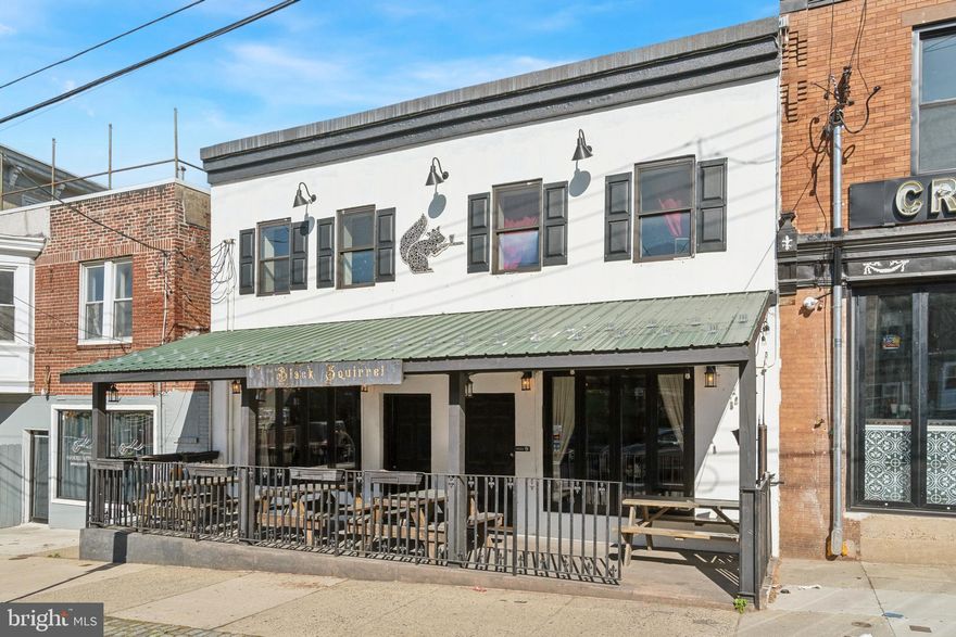 MPN Realty, Inc. is pleased to present the exclusive sale of 3749-51 Midvale Ave., The Black Squirrel Restaurant and Bar. The sale presents a unique opportunity for a restaurant/ bar owner as it includes the real estate and liquor license, making this a turnkey operation. The 2-story building currently consists of a full commercial kitchen, 66 seats inside, 16 seats on the outdoor patio, and has potential to add both more interior and exterior seats. The property was renovated in the past couple of years, containing new electrical, plumbing and mechanical systems. 

Located in East Falls, the property has fantastic exposure with 38’ of frontage on Midvale Ave. East Falls is a Philadelphia oasis along the Schuylkill River, with a dense residential population and a vibrant commercial scene, including businesses such as In Riva, LeBus, Taqueria Cresta, and East Falls Farmers Market. The site provides easy access to Center City via Kelly Drive and the Main Line via I-76.