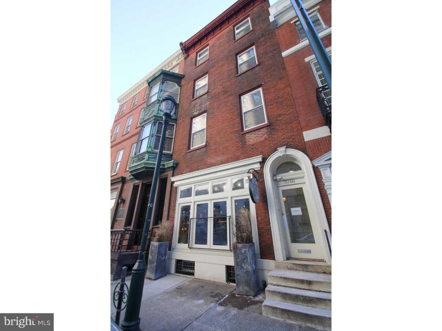 Once in a lifetime, Rittenhouse Square opportunity for the savy investor located   block from Rittenhouse Square. Commercial space is located on the first floor and has access to the basement. Year 3 of 10 year NNN lease with two 5 year options. NOI 100,000+/-. The recently renovated apartment upstairs take up 3 level (2nd/3rd/4th floors) that features 3 beds, 3 baths, high end finishes, washer/dryer, two living and dining areas, full kitchen and much, much more!