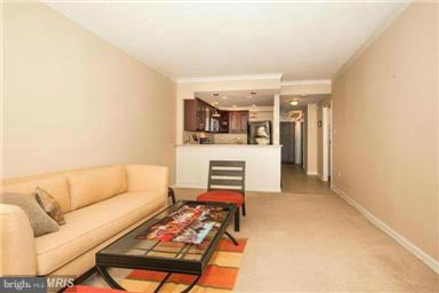 Tastefully renovated and gently used by the owner in the past few years. The larger of the 1 BR/1BA units in the building with balcony that was converted to a den/study. Beautiful views facing the Towson Circle from the 15th level.  Wonderful location, many building amenities.