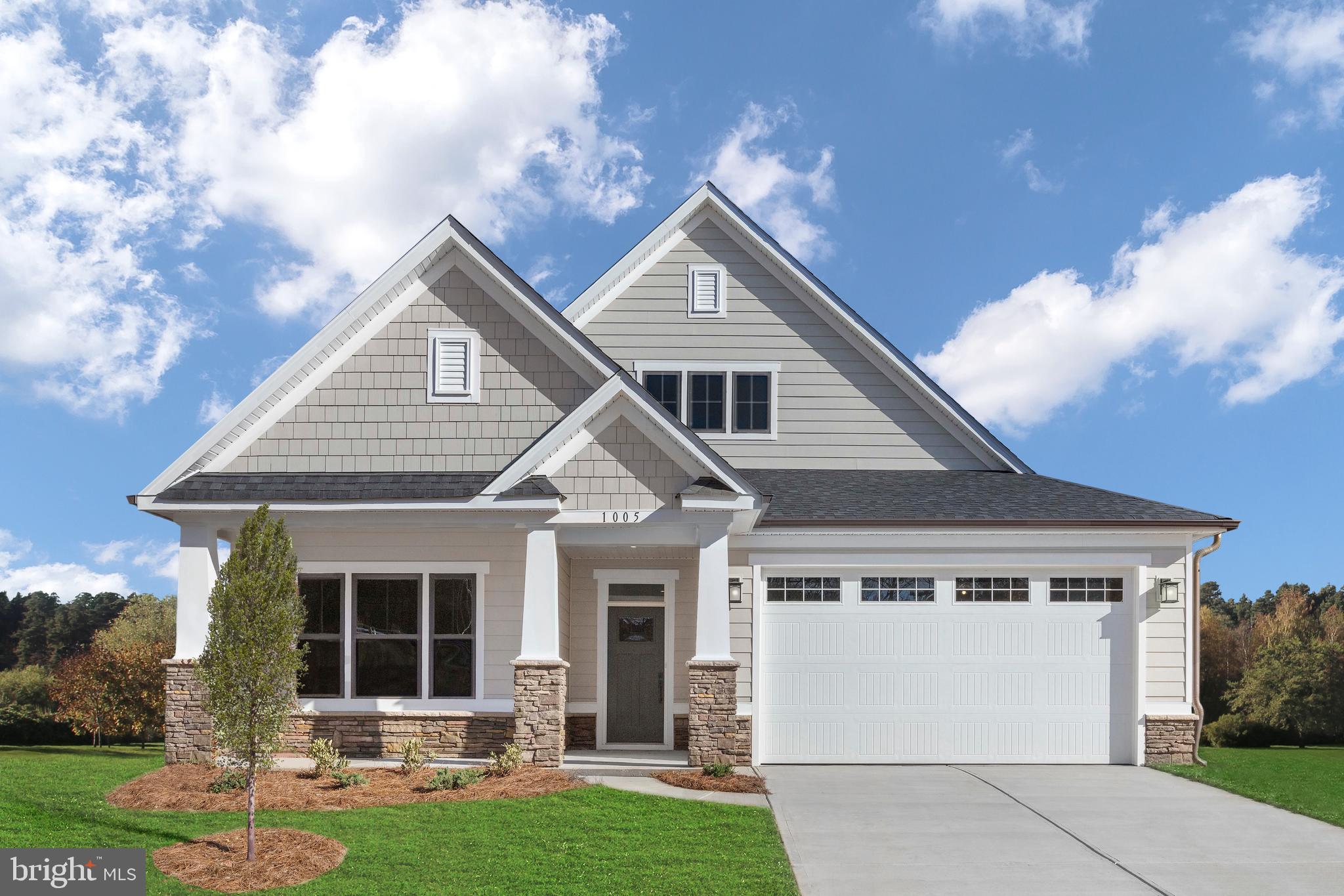 Ryan Homes is taking precautionary measures to insure the safety of our valued customers and employees. Our model homes are open, but we are meeting 1 on 1. To be built Palladio Ranch 2 Story at Two Rivers 55+. Andrea Palladio was a Renaissance architect, renowned for his brilliant and innovative designs. So, too, the home that shares his name will delight and inspire with its design. A large foyer welcomes you home, with a bedroom and bath off to one side. Past another bedroom and a large family entry, the rear of the home opens up into an airy and light-filled living space. The large kitchen features an eat-at island and a walk-in pantry. The dinette is perfect for casual dining. The family room has enough space to entertain to your heart's delight while still feeling cozy, especially after you add the optional fireplace! A rear covered porch has enough room for a table and a grill! Make it a screened porch for even more function. Tucked off to the side, the owner's bedroom is a true retreat, featuring a bath with dual vanities and an enormous closet. Don't need all those bedrooms? Turn one of them into a study or dining room by making it a flex room. You can even add double glass doors! Many areas offers an optional finished lower level that can feature a full bath, bedroom, and wet bar. No matter what options you choose, the Palladio comes in a variety of facades, all with covered porches! Enjoy living in Odenton's premier community with 55+ active adult neighborhoods and amenities. Two Rivers is centrally located to Baltimore, Annapolis and Washington, DC, and puts you in the heart of one of America's most vibrant regions. From here, via Route 3 you can access Route 50, Route 32 or Interstate 97 all within six miles. At Two Rivers, you'll also be close to country clubs and golf courses plus numerous doctor offices and major hospitals are nearby. The popular Waugh Chapel Towne Center is just down the road and within two miles, you'll find Wegman's, Target, Regal Cinemas and a diverse palate of dining pleasures including Bonefish Grill, Coal Fire, Panera and much more.This location is unbeatable so contact us today! Photos are representative. Closing assistance is available.Other homesites and plans are available.