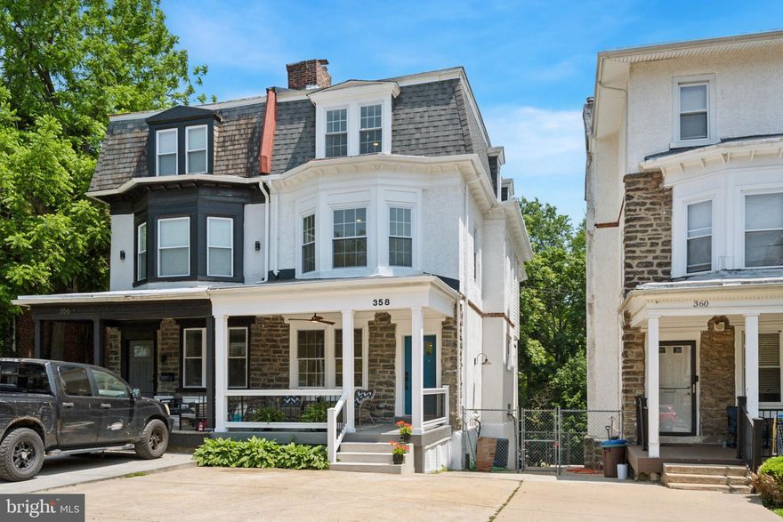358 W Duval blends 19th-century Wissahickon schist with contemporary luxury. The dwelling has been completely renovated from top to bottom—practically new construction. Its airy, light-filled living room flows into a show-stopping chef’s kitchen featuring a 9-foot island, professional-grade appliances, quartz countertops, and a full wall of pantry cabinetry—plus a chic powder room. Just beyond the kitchen, you’ll find a lovely dining room with glass sliders that open to a spacious deck, perfect for indoor/outdoor dining while enjoying views of the rear garden.

The second-floor primary suite offers high ceilings, a custom built-in wardrobe, and a spa bath wrapped in rich green tile, complete with a rain shower and back-lit mirrors. One additional bedroom and a subway-tiled hall bath complete this level.

The upper floor includes three more bedrooms and another brand-new yet classic full bathroom.

A fully finished lower level with high ceilings adds generous bonus space, including a media lounge, gym, powder room, and laundry area. This level walks out to a gorgeous terraced lawn and garden—perfect for play, entertaining, or quiet meditation. New wiring, plumbing, windows, and off-street parking complete the package.

Located on a quiet, tree-lined street close to the footpaths of the Wissahickon Valley, this completely upgraded West Germantown classic is perfection. Come make this home yours...