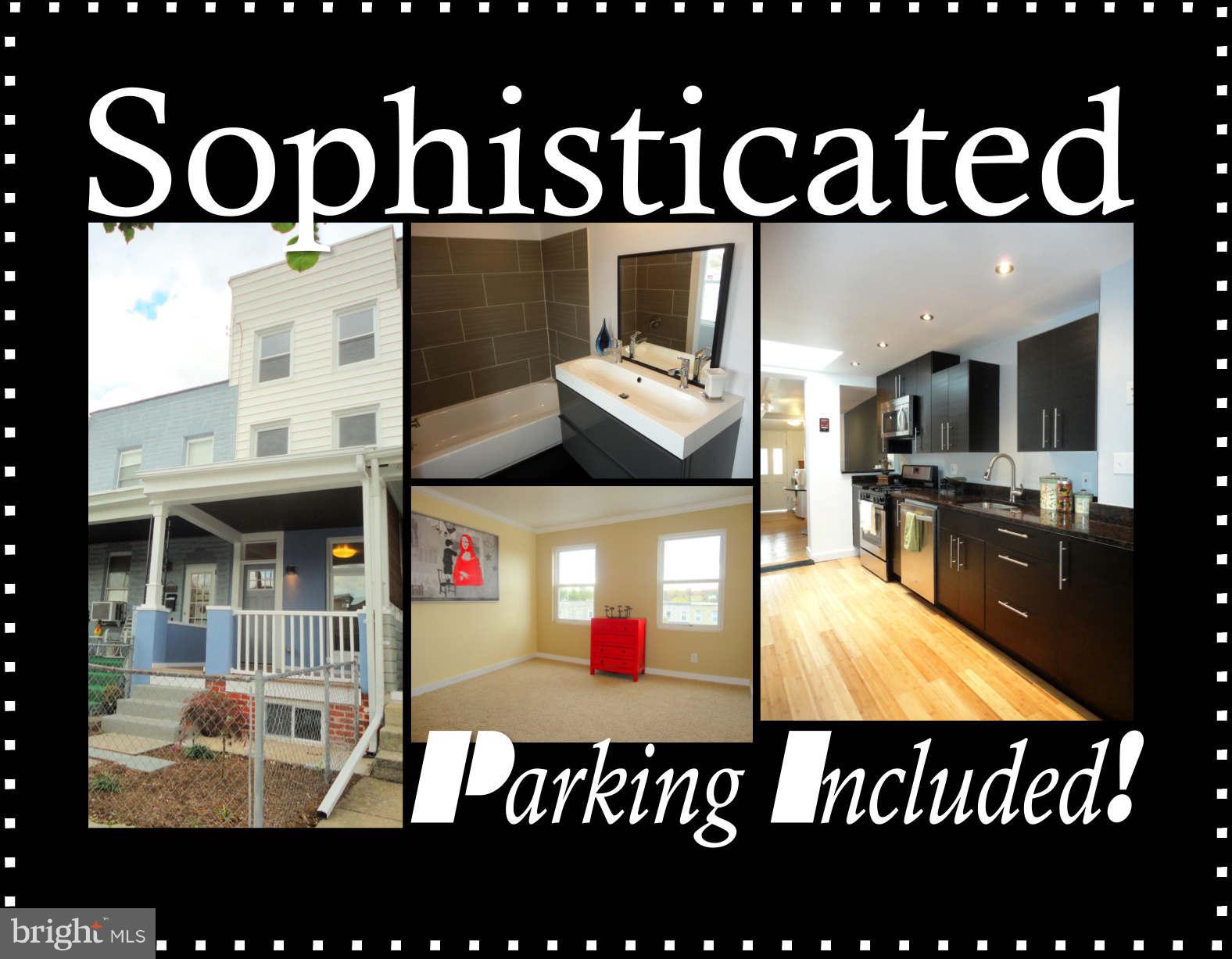 REDUCED 20K-will not last-offer fell through due to financing: Amazing contemporary rehab in the heart of Hampden -custom high-end features have piece of mind knowing all major items are NEW: roof, electric, plumbing, HVAC central AC, kitchen, baths, appliances, flooring, windows (all permits pulled)..Private Parking in large backyard - steps away to The Avenue, many parks, Hopkins must see...