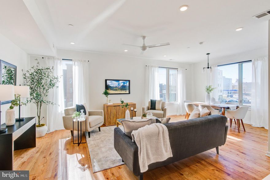 Welcome to Kensington Courts, an energetic community in the heart of East Kensington/Fishtown! 
This 6 year young 3-bedroom, 3.5-bath corner home boasts beautiful hardwood flooring throughout, a bright open layout, and sleek finishes.  The main level flows  seamlessly from one room to the next, a gourmet kitchen featuring Quartz countertops, stainless steel appliances, and ample storage from 42 inche cabnetry.  Then to a spacious living and dining area, complete with a powder room and pantry closet. Upstairs, you’ll findthree bedrooms with three full baths, two of these are ensuites.  If you are looking for closet space, this is the home for you! The primary suite offers a gigantic walk in closet, a standard closet, and a linen closet in the bathroom.  The spacious laundry room completes this floor with a high-efficiency (HE) front-load washer and dryer.  The top floor offers the second ensuite, which includes another spacious walk-in closet and a private bathroom.  The third bedroom can be used as an office or guest bedroom and has its own hall bathroom.  Venture up to the roof deck, a highlight of this home! Offering unobstructed panoramic views of the Philadelphia skyline—perfect for entertaining orrelaxing.  Located just steps from the best of city living, you’re within 10minutes of major highways (I-95, I-676), public transportation(El/Market-Frankford Line), and some of Philly’s most iconic neighborhoods. Explore green spaces like Penn Treaty Park, or take advantage of fitness / yoga studios and gyms close by, and enjoy renowned restaurants, like Suraya, or coffee shops, like La Colombe, and the many breweries along Frankford Avenue and in nearby Fishtown. With Northern Liberties, OldCity, and Center City just minutes away, this home places you at the center of it all—offering the ultimate blend of lifestyle, comfort, and convenience.  Seller is a licensed real estate agent.