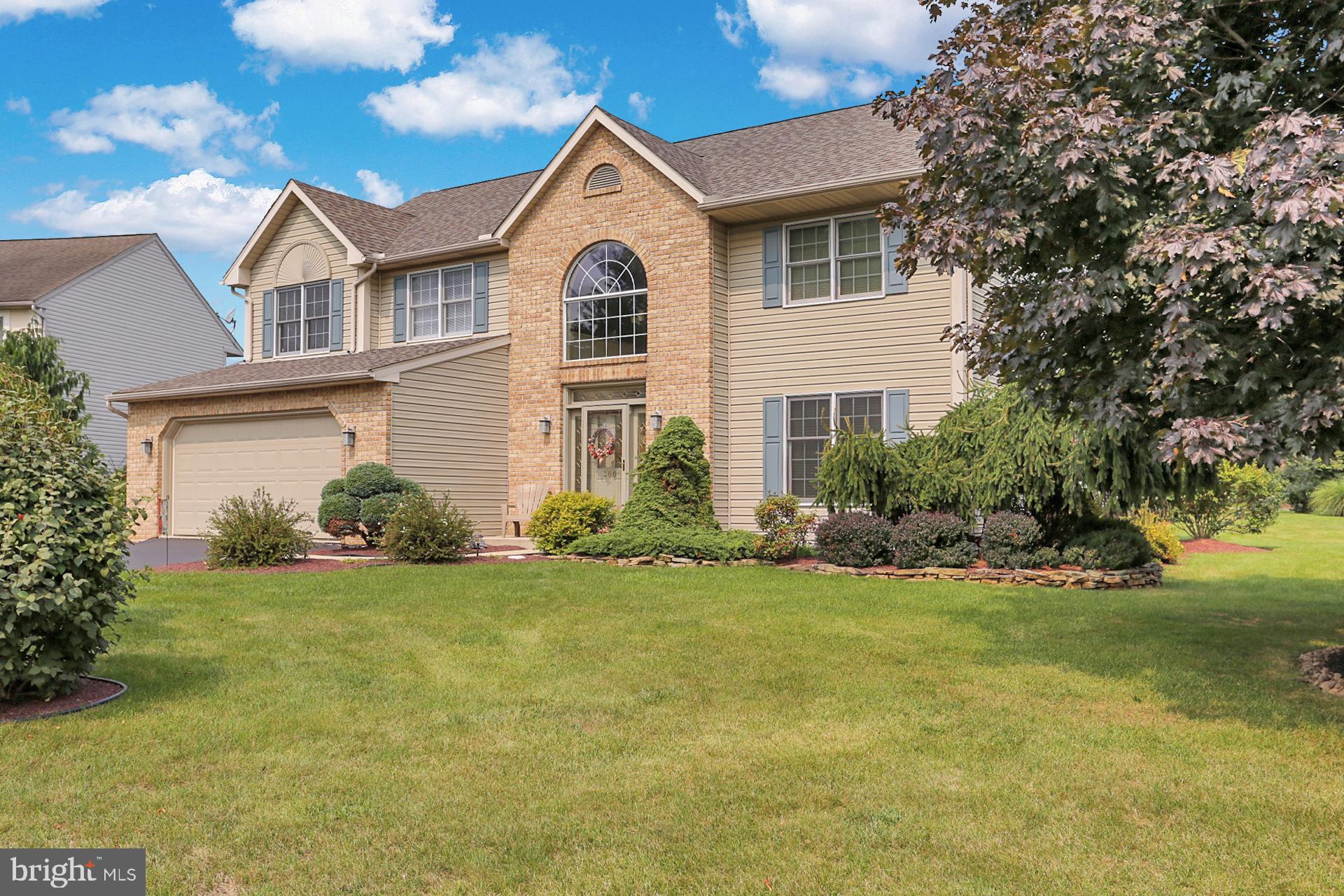 Absolutely Pristine single family home in the Westgate Subdivision within the Conrad Weiser School District. This home is as immaculate today, as the day it was built, with all the anticipated upgrades! This home has an all brick front with a  two story tile entry foyer, adjoining formal living room and dining room finished in beautiful medium hardwood flooring. The gourmet kitchen has granite counter tops, center island with 12" overhang and stools, granite side buffet, breakfast room with kitchen table and slider to an amazing outdoor living space. The rear paver stone patio is partially covered and overlooks a deck with elevated hot tub and adjoining fire pit. This back yard is an entertainers dream, along with the huge finished lower level rec room with wet bar, beer taps and the possibility of a keg in that same fridge! Great storage and workshop area in the basement and a convenient walk up to grade through the bilco door with insulated man door. The owner suite is amazing, with cathedral ceilings, ceiling fan, super bath option with tile floors, double vanity, oval soaking tub, built tile shower stall and walk in closet with organizers. The upstairs hallway is also open to the family room below, framing and cascading windows that surround the corner gas fireplace. The other three upstairs bedrooms are all of a very nice size with hardwood and neutral wall to wall carpeting, wall closets, ceiling fans and an awesome view of South Mountain.   A new roof was installed in 2017.  This home is situated in a quiet cul-de-sac with only four other homes.   You'll be close to all major conveniences but feel like you are out in the country, with the adjoining farm land and also close to all major routes leading to Lancaster, Lebanon, Reading and beyond. This is a super special home where pride of ownership comes shining through !!!