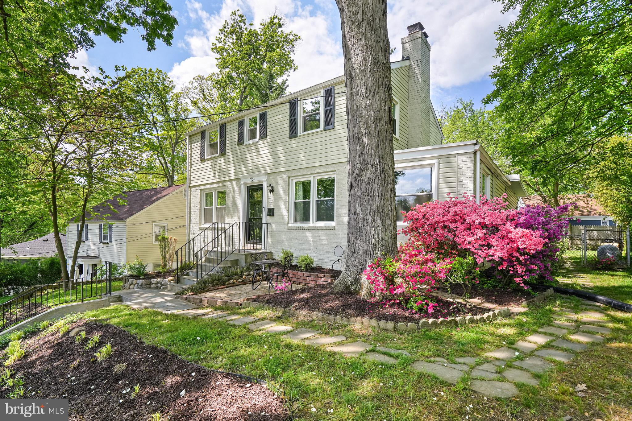 Welcome home to this beautiful 3 bedroom, 3.5 bathroom home in the highly coveted neighborhood of Takoma Park! This section of Takoma Park is a hidden gem; just outside DC but feels like your living in a National Park. Around the corner from the house is a newly renovated playground and an entrance to the Sligo Creek Trail. And just outside the neighborhood are tons of restaurants, exercise studios, and shopping galore! The house itself is perched atop a hill offering quiet, peaceful and private living.
This 3 bedroom 3.5 house was fully renovated 5 years ago. All bathrooms were completely remodeled and beautifully finished with high end tiling and vanities. The eat in kitchen has all new cabinetry with stainless steel appliances and marble countertops. Sliding doors connect the kitchen to the outdoor patio, perfect for entertaining or just enjoying coffee outside before the crazy morning shuffle. The upper level includes two bedrooms and two full baths, again fully renovated. The lower level has it's own entryway and includes a mini kitchenette with wine refrigerator and the third fully renovated full size bathroom with high end tiling and vanity. Don't miss this extraordinary opportunity!