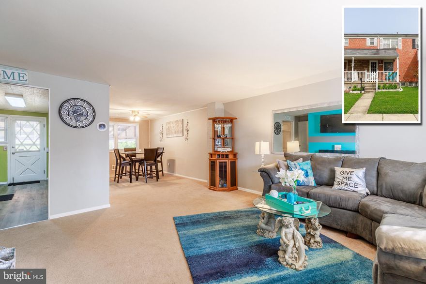 BUYERS   LOSS IS YOUR GAIN!!!  FHA APPRAISED!   MOVE IN READY PORCH FRONT TOWNHOME WITH 3 FINISHED LEVELS & 2 CAR PARKING!  This home features an inviting front porch, open floor plan with tons of natural light, spacious living room and separate dining room, updated kitchen with ss appliances, upper level with 3 bedrooms and 1 full bath, fully finished basement with a family room, 4th bedroom, half bath, and laundry room, covered rear patio which leads to the fenced yard with privacy fence and storage shed, and never worry about parking with the 2 car parking pad!  Pack your bags and move right in! BEING SOLD "AS IS"