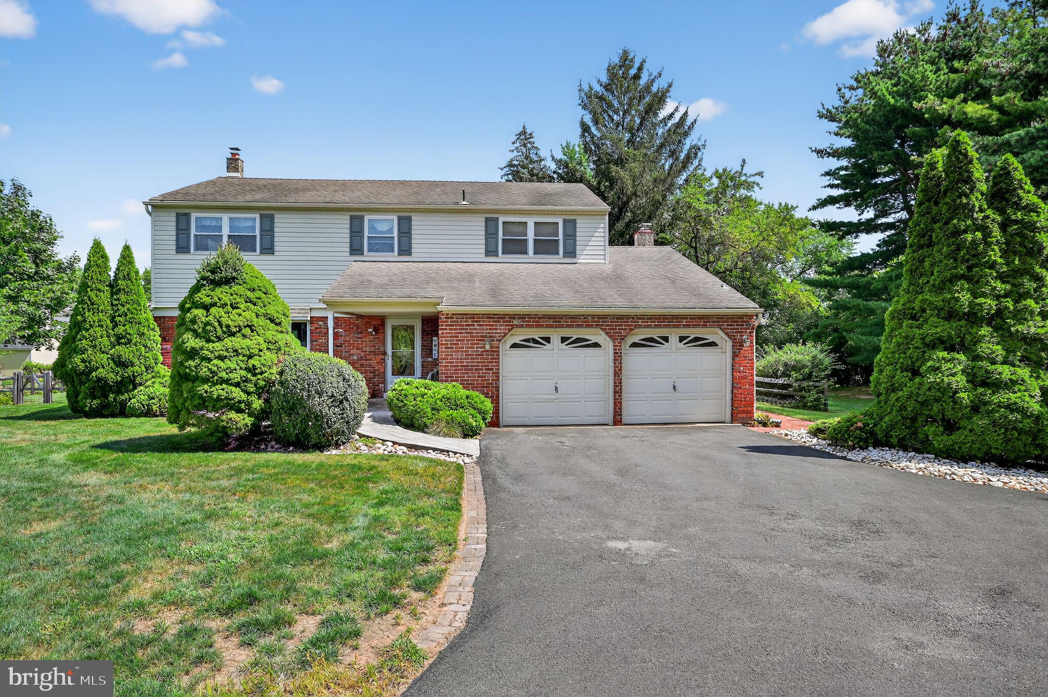STANDOUT IN SUGAR VALLEY! Tucked away on over a half acre lot in one of the best neighborhoods in Upper Gwynedd , this is the home you’ve been waiting for to come on the market. Amazing curb appeal greets you along with plenty of yard space and a fenced in backyard that has both a wood deck and brick patio. Inside you’ll find a super functional floorplan which includes a front living room, adjoining dining space, and eat-in kitchen that flows into a cozy living area with a newer gas fireplace. A laundry room, garage access, and recently remodeled powder room complete the first floor. Upstairs boasts four generously sized bedrooms with plenty of closet space and 2 full baths. This home has been well cared for over the years with many improvements and upgrades including newer flooring in kitchen and family room, newer shower in primary bath, repaved driveway, gutter de-icing system, and new stamped concrete front walkway and patio. All this plus a 1 year home warranty included gives you peace of mind in your new home. Schedule your showing today!