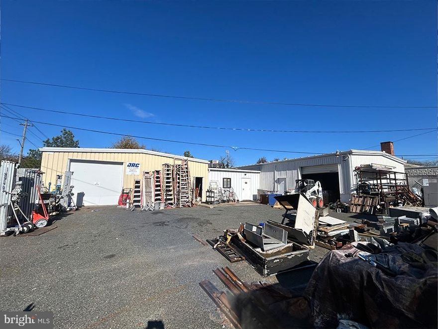 8 private Offices with Kitchenette; 2 Drive in Doors, 10x11;  2 Separate Warehouses with workshop space connected to Office; Fenced in lot for outdoor storage; Walking distance to downtown Easton