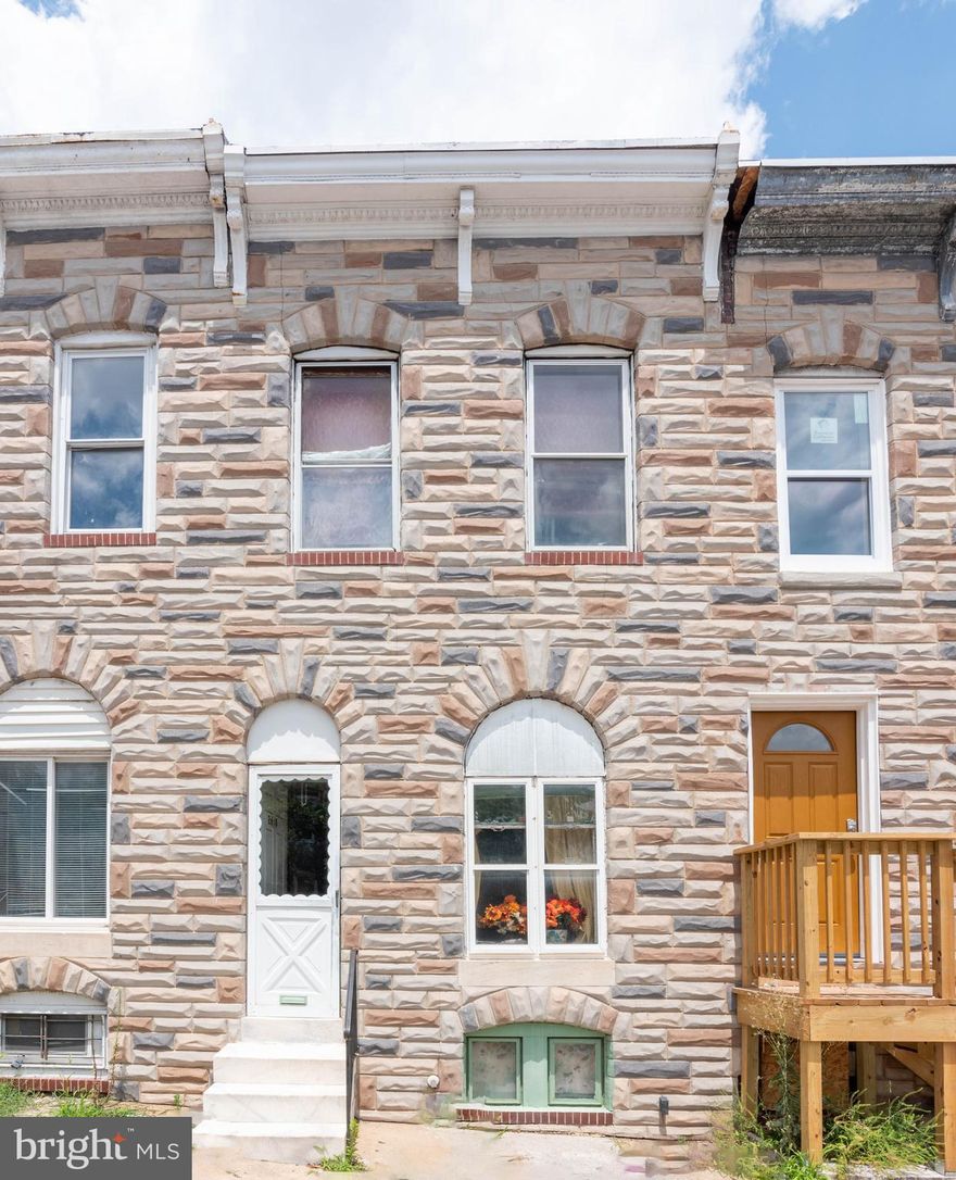 Online auction to be conducted on Auctioneers website.  List price is Opening Bid.  Auction ends Monday, July 24, 2023 at 12:00PM. Townhome in the "McElderry" Neighborhood of Baltimore City improved by 2 bedrooms and 2 full bathrooms. The main level of the home includes a vestibule entrance with a hallway leading to upstairs or the main level. The main level includes a living room, dining room, eat-in kitchen, access to the back patio area and 1 full bathroom. The upper level has 2 bedrooms + a bonus room and 1 full bathroom. The lower level is partially finished with storage and utilities. Do not miss this great opportunity to rehab this home! **THE OWNER WILL BE TAKING THE FRIDGE** Any items, including personal property located in and on the property at the time of settlement will be the responsibility of the buyer.