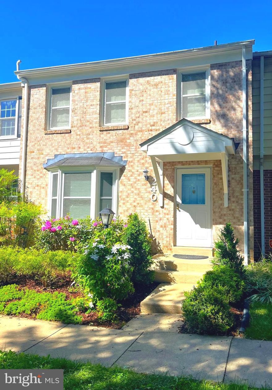 Welcome to 240 Watts Branch Parkway in the sought-after Rockshire community of Rockville! This 3-bedroom, 2.5-bath home offers bright living spaces and exceptional outdoor entertaining areas in a prime commuter-friendly location. From the moment you arrive, the attractive brick front, manicured landscaping, and inviting entry create outstanding curb appeal. Inside, the home has been freshly painted throughout and features updated lighting and sun-drenched living spaces. The main level showcases a spacious living room with a charming bay window overlooking the open grassy area out front. Sliding glass doors lead to an expansive deck off the kitchen — the perfect space for entertaining, outdoor dining, or simply enjoying the peaceful setting. Stairs from the deck lead down to the fenced backyard and patio, creating multiple outdoor living areas. Upstairs, you’ll find three bedrooms and one full bathroom, including a spacious primary bedroom with a huge walk-in closet. The finished lower level adds flexibility with a large recreation room featuring sliding glass doors to the covered patio and backyard. A full bath plus an oversized utility and laundry room provide additional convenience and storage space. Ideally located near major commuter routes, parks, playgrounds, tennis courts and community pool, this move-in ready home combines comfort, convenience, and the best of Rockville living.  See the Virtual Tour for interative floor plan.  Open Sunday May 17 from 1-4 p.m.