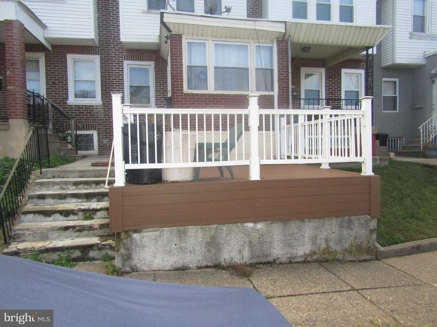 Excellent investment opportunity or a buyer that's handy. The location is optimal with Island ave just 2 blocks away. There is also quick access to the Airport and Western suburbs. There is a front deck, almost completely finished and rear parking. The upper floor has 3 sizable bedrooms with a rehabbed bathroom. The kitchen has been updated. There is additional living space in the basement. Property is being sold as is. Seller will not make repairs. Electric is off so bring a flashlight. Schedule your showing today.