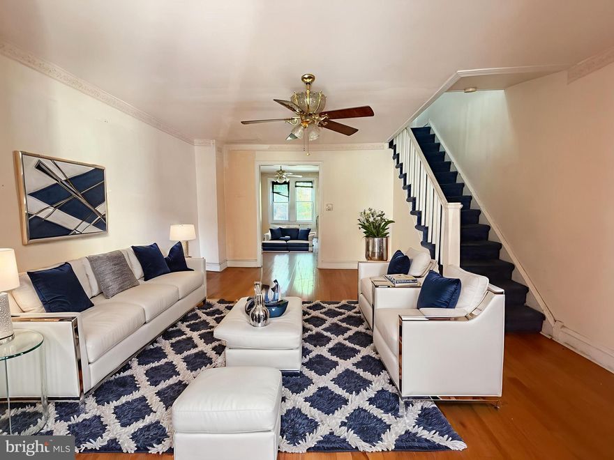 Welcome to this nice Row/Town Home on a very wide 2-way street in the Elmwood Park section of Southwest Philadelphia! This property is located only a few blocks away from the LARGE & BRAND NEW Amazon Distribution Center! Take advantage of the opportunity before it's gone! This Property has 3 Bedrooms, 1 Full Bathroom, Driveway, Enclosed Front Porch & an attached 1-Car Garage! This property has plenty of natural lights to help save on energy! Enter into a good sized enclosed front porch with tile floors & a ceiling fan! Then you'll enter into a spacious living room with a ceiling fan with lights & beautiful hardwood floors extending all the way through to the nice size dining room that also has a ceiling fan with lights! There's an eat-in Kitchen with oak cabinets, tile backsplash & hardwood floors! Upstairs features 3 good sized bedrooms with ample closets & ceiling fans with lights in every bedroom! All of 2nd floor has carpets throughout! Main Hallway Full Bathroom on 2nd floor has a Skylight for natural lights, tile floors, tile walls, tile shower walls, single vanity, medicine cabinet with mirror, toilet & shower tub with sliding glass doors! Basement has interior access to the attached garage and it has a garage electric remote opener! It has a door to walkout to the driveway in the back for 1-car parking at the rear of the house as well! Basement also has a lot of natural lights and has Washer/Dryer Hookups only! It also contains the Heating System & Hot Water Heater! This home is very well-maintained & it's in a move-right-in condition! Property is being sold strictly in AS-IS, WHERE-IS Condition. Rents around this area are about $1,300-1,500/month. Why rent when you can own this house for much less than the rents around the area? Septa bus / trolley stops & public transportation are easily accessible in the area! Close to supermarkets, stores, gyms, restaurants, parks and minutes from Penrose Plaza Shopping Center! Easy access to all major highways! Minutes away from Philadelphia's International Airport, Philadelphia's Auto Mall, Drexel University, Saint Joseph’s University (formerly known as University of the Sciences in Philadelphia), University of Pennsylvania, Center City, Sports Complex, Xfinity Live Entertainment & Penns Landing! Renovated homes around this area are sold in the range of $197,000 to $205,000! PRICED VERY COMPETITIVELY TO SELL!! GREAT for First-Time Homebuyer or Investor!!! Get an offer in quickly before it's gone! Many First-Time Homebuyer's Programs available that can help you save! Available mortgage financing w/ very low down payment & potential lender's grant up to $6,000!! Limited Time Offer Only!!! Ask me how! ***INCLUDES 1 YEAR American Home Shield HOME WARRANTY