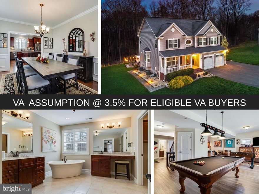 Upgraded 5 BR Home on 1.19 Acres - Solar Savings + Assumable VA Loan Available 

Welcome to this beautifully maintained 2017 Belmont Model by Quality Built Homes, offering modern comfort, exceptional privacy, and impressive energy savings on a wooded 1.19‑acre lot. This spacious 5‑bedroom, 3.5‑bath home features an open‑concept main level with an upscale kitchen, large island, granite countertops, slate appliances, recessed lighting, and seamless flow into bright living and dining areas. A mudroom connects directly to the 2‑car garage for everyday convenience.

Upstairs, four generous bedrooms include a luxurious primary suite with a spa‑inspired bath, tiled shower, and soaking tub. The fully finished, walkout basement adds a large recreation room, bar/kitchenette, and a private fifth bedroom ideal for guests, an office, gym, or multi‑generational living.

Outdoor living shines with a spacious deck, retractable awning, elegant pergola, paver patio with fire pit, landscape lighting, mature trees for exceptional privacy, in‑ground sprinkler system, and a storage shed.

Energy efficiency is a standout feature. The owned solar system (no lease) keeps summer electric bills around $10. Additional upgrades include a whole‑house water softener and an invisible fence with two dog collars that convey. An assumable VA loan may be available for qualified buyers, offering the opportunity to secure a 3.5% interest rate and significant long‑term savings.

Located just outside La Plata town limits, this home sits within a small, friendly subdivision known for its quiet streets, well‑kept homes, and welcoming community feel. Enjoy the added benefits from no town tax, no school excise tax, and no deferred water or sewer taxes. Enjoy quick access to shopping, restaurants, parks, trails, the library, UM Charles Regional Medical Center, White Plains Golf Course, local wineries and breweries, and the Blue Crabs stadium. Commuters will appreciate the easy drive to Joint Base Andrews, the Pentagon, Indian Head, Bolling, MD‑5, I‑495, DC, Virginia, and commuter bus lots.

This home offers the perfect combination of privacy, modern upgrades, energy efficiency, and an unbeatable location. Experience the lifestyle you’ve been searching for.