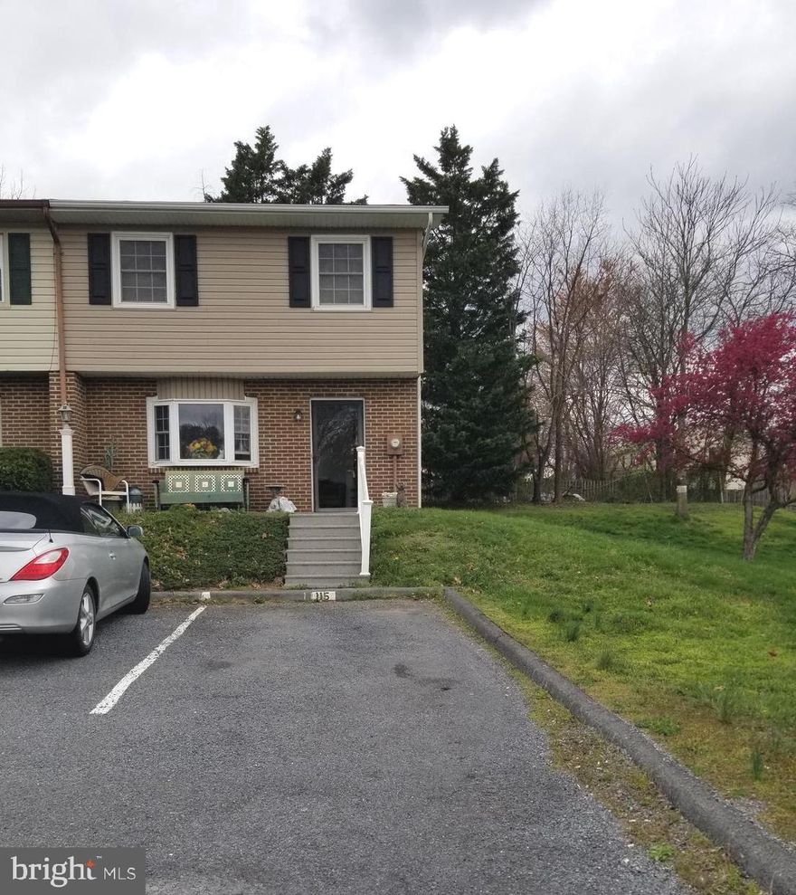 Lovely end unit town home.  This town home offers  a large side yard and trees that give you privacy.  A large half bath  with washer and dryer,  three bedrooms and a full bath on the second level.   The master has a large window and two closets and  is currently being use as a TV room.   The 2nd and 3rd bedrooms are being use for storage at this time until the seller moves.  This town  home has a newer heat pump that was replaced in 2014.  The floors are only three years old and are in great condition.  This town home will make a great starter home  or Investment property.     If you want a low maintenance home or want to downsize then this is the home for you  Make an appointment and come see or call the listing agent for more information.   Bring all offers Motivated seller.