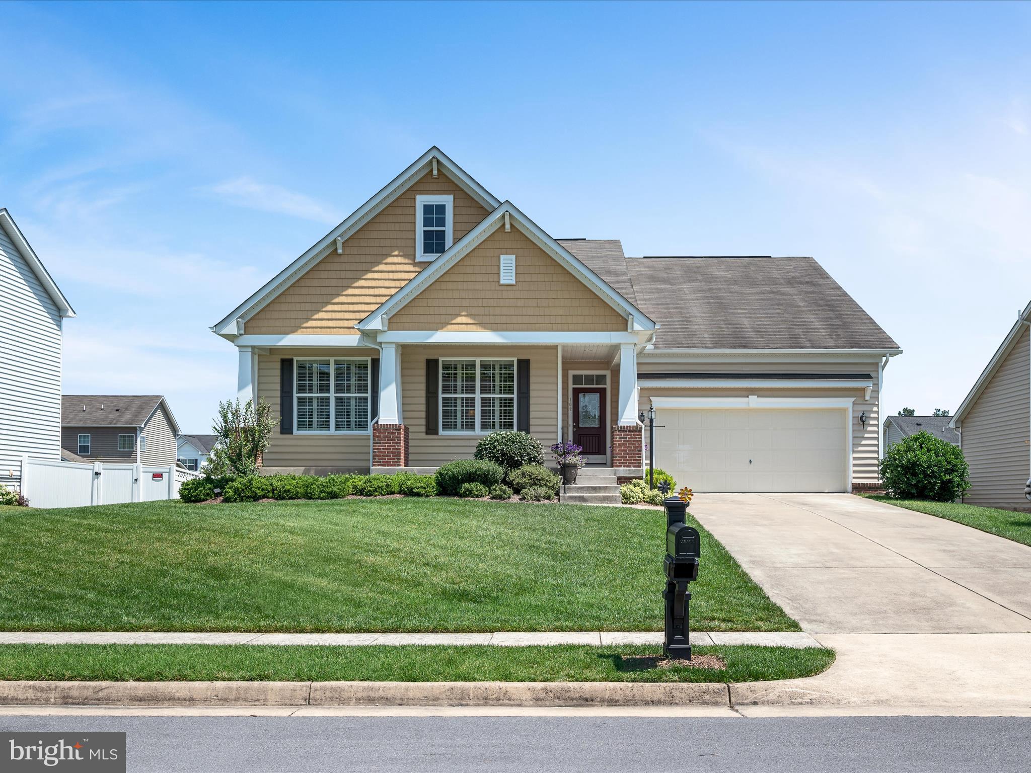 Discover effortless one-level living in this meticulously cared-for ranch style home in sought-after Canter Estates. Step inside from the welcoming front porch to an airy, open layout accented by gleaming hardwoods that flow through the foyer, gourmet kitchen, dining area, and fireside living room. The kitchen shines with granite countertops, stunning white cabinets, an island ideal for casual meals, and a double oven ready for holiday feasts. Retreat to the carpeted bedrooms where the spacious primary suite boasts a walk-in closet and a spa-worthy bath featuring a soaking tub, separate tiled shower, and dual granite vanity. Two additional bedrooms share a well-appointed full bath, while a stylish powder room serves guests. Practical perks include a laundry room with sink and cabinetry, plantation blinds throughout, and a generous two-car attached garage. Need more space? The expansive unfinished basement with bath rough-in awaits your vision. Outside, enjoy a beautifully landscaped yard, a screened-in porch perfect for summer evenings, and neighborhood sidewalks that invite morning strolls. This move-in-ready gem delivers comfort, charm, and room to grow. Don't miss your chance to make this gorgeous property your new place to call home!