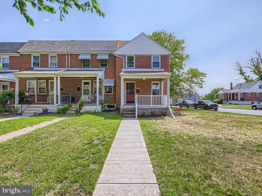 Rarely available updated end of group townhome in desirable Loch Raven Heights!  Main level features cozy living room with gleaming maple hardwood floors, dining room with breakfast bar, and gourmet kitchen with white shaker cabinets, quartz countertops and stainless steel appliances.  Three bedrooms and beautiful tiled full bath round out the upper level.  Lower level recreation room and half bath add additional living space to this great property.  Covered front porch and rear deck overlooks a large fenced backyard ready for the summer BBQ season!  Brand new HVAC (2023).  Make this home yours today!