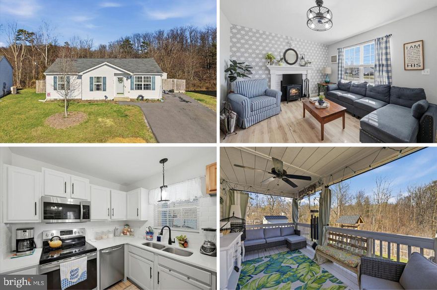 Welcome to this charming single-level home with a screened in porch in the conveniently located Inwood Meadows community! Thoughtfully designed with practical living in mind, it's the perfect size for anyone looking for comfort and simplicity without the upkeep of a larger home. The bright and comfortable living area with a functional layout features large windows with motorized blinds that allow plenty of natural light to fill the space. The beautifully renovated kitchen has quartz countertops, stainless steel appliances, and durable LVP flooring. A convenient pantry provides extra storage for kitchen essentials, keeping the space organized and efficient for everyday living. Down the hall, you’ll find three comfortable bedrooms and a full bathroom. Step outside to the newly added screened-in back porch -- a wonderful space for relaxing, enjoying your morning coffee, or unwinding in the evening while taking in the peaceful view of the wooded area behind the home. The fully fenced backyard offers privacy and plenty of room for outdoor enjoyment, gardening, or pets, and includes two sheds for storing tools and equipment. Ideal as a starter home or for those looking to downsize, this 2010 residence perfectly combines an inviting layout with modern updates in a great location that's accessible to I-81 and many area amenities.