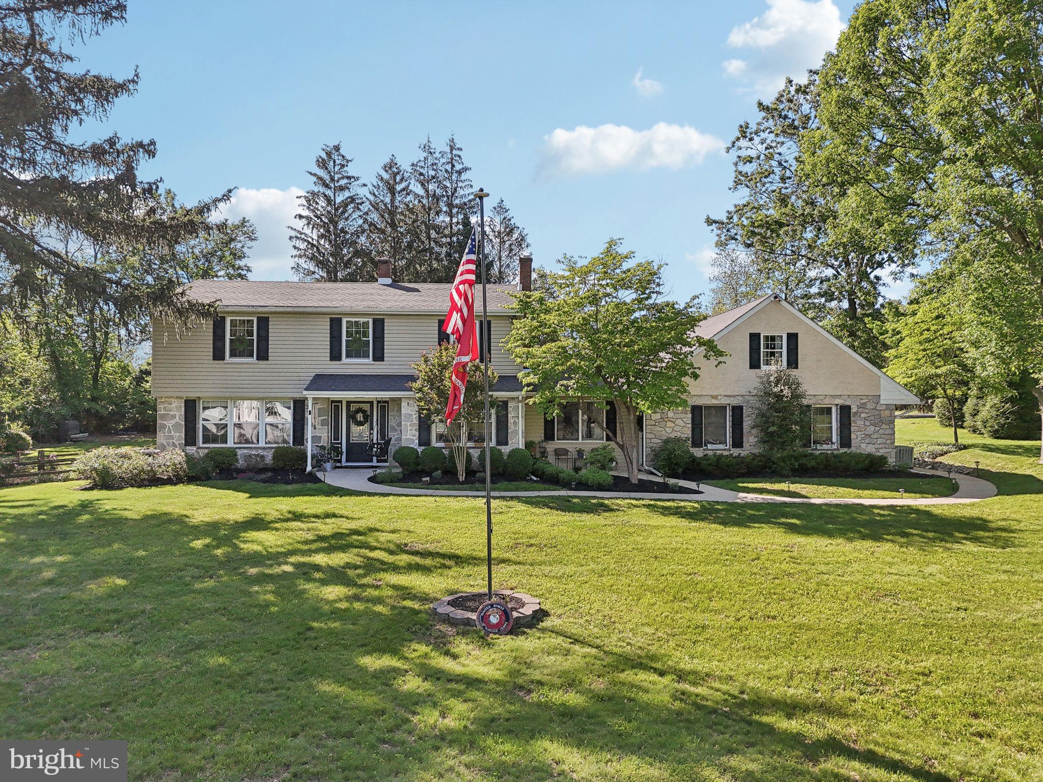 Welcome home to 541 Collegeville Road, a beautifully expanded home set on a picturesque 1.34-acre corner lot in the heart of Skippack Township, within the highly regarded Perkiomen Valley School District. This move-in-ready home offers a thoughtful blend of charm, space, and functionality, perfect for both everyday living and entertaining. Step through the front door to freshly resurfaced hardwood floors that lead into a spacious eat-in kitchen and dining area, complete with tile flooring and french doors that open to a peaceful patio. Whether you're enjoying a quiet morning coffee or hosting a summer gathering, this outdoor space is ideal for relaxing or entertaining. To the left of the entry, a sun-filled living room offers a comfortable place to unwind, while to the right, an inviting sitting area features a wet bar including a wine fridge and a bar fridge and cozy fireplace—perfect for intimate get-togethers or a quiet evening at home. Just beyond the sitting area, a dedicated office provides the ideal work-from-home setup or a quiet place for study. Continue through the office and you'll discover a stunning, oversized game room or great room filled with natural light, boasting an electric fireplace, wet bar and bar fridge and a beautiful glass door that opens to the patio. This versatile space also includes an additional full bathroom and a private stairway that leads to a bonus area with a bedroom and dining or sitting area. This upper-level retreat offers endless potential—ideal for guests, au pair quarters, a studio, home business, or creative workspace—and includes its own private entrance, making it easy to separate it from the rest of the home if desired. Upstairs from the main entry, you’ll find four spacious bedrooms and a hallway bathroom with a double vanity. The primary suite features its own private bath with a walk-in shower and a heated whirlpool jetted soaking tub, creating a true retreat at the end of the day. The home also offers an unfinished basement with Bilco doors to the backyard, providing excellent storage and the potential for future finishing. A detached three-car garage with a second-floor storage loft adds even more space, and there's a 50-amp RV hookup alongside ample parking. The home is equipped with three-zone heating and air conditioning, public water and sewer, and gas hookup availability. Located near Palmer Park, Skippack Village, and major commuting routes including 476, 422, 202, and the Pennsylvania Turnpike, this home offers the perfect balance of convenience, space, and comfort. Don’t miss the opportunity to make this exceptional Skippack property your own. One year home warranty included.
Showings to start Saturday 5/31/25
