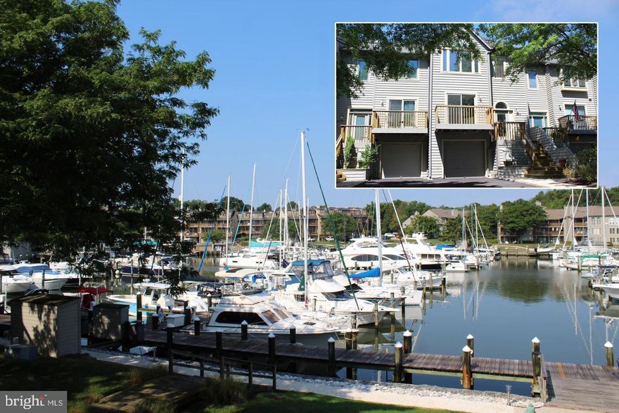 Welcome to the Prestigious Gated Community of Chesapeake Harbour, an Annapolis Enclave for a Vacation Lifestyle. Unparalleled Views of the Marina and Chesapeake Bay, as well as the Striking Bay Bridge. This Beautiful Town Home Sports an Attached One-Car Garage and Offers a Renovated, Light-Filled Eat-In Kitchen with Custom Cabinetry, Granite Countertops, Wine Cooler, Breakfast Bar, Stainless Steel Appliances, and Slider to a Balcony. Hardwood Flooring on the Main Level and New Bathrooms. The Semi-Formal Dining Room has a Pass-Thru Window to the Kitchen and a Large Custom Built-In Cabinet. The Cozy Living Room has a Wood-Burning Fireplace with Slider Leading to a 16-Foot Balcony with Awning. The Primary Bedroom Suite Features a Fireplace, Walk-In Closet, Two Other Closets, a Slider to Large 16-Foot Balcony with Awning, and a Renovated Primary Bathroom Suite with Custom Super-Sized 7-Foot Shower with Built-In Seat and Dual Shower Heads, Upgraded Ceramic Tiles, Granite Countertop, and Built-In Cabinet. The Rear Balconies Present Unobstructed, Panoramic Marina Views where One can Enjoy Nightly Sunsets. On the Same Level, a Second Bathroom is Located Just Outside the Large Second Bedroom, which has Vaulted Ceiling and Views of the Chesapeake Bay. For Convenience, that Level also has a Laundry Room. The Third Bedroom is Located on the Top Loft Level, Looking Out at the Large Sails across the Marina. You’ll Enjoy the Open Feel of the High Ceilings and Windows, Framing the Marina. Lower Level has Bathroom and Oversized Slider that Leads to Patio. With Views from Every Level, THIS is Luxury Annapolitan Living. THE HOME WAS JUST FREHLY PAINTED, NEW CARPET AND NEW LVP KITCHEN FLOORING. SELLER WOULD ENTAITAIN CLOSING HELP!

Unrivaled Community Amenities Include a Private Dock/Pier, Community Beach, Two Pools (One Waterfront), Tennis Courts, Pickleball Courts, Waterfront Walking Paths, Kayak Storage, Fitness Center, even a Waterfront Café/Restaurant, Separately Managed Marina and 24/7 Security.