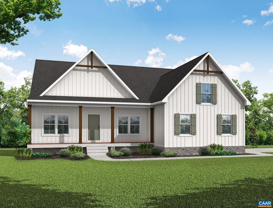 PLAN CHANGE TO THE ORCHARD. THIS IS A QUICKER MOVE HOME, expected delivery Nov/Dec '26. FOR A LIMITED TIME, DESIGN FEATURES CAN BE CHOSEN. Call for more information.  Welcome to the Orchard plan. From the front porch step into the foyer and find a versatile flex room, can be an office, formal living or dining, playroom. Nearby, the first-floor guest suite offers multi-use potential. The open-concept living spaces provide clean sightlines throughout the main level, creating a connected feel from the kitchen to the family room and dinette. Access to the expandable rear covered porch via sliding doors in the family room. The kitchen features a large island, walk-in pantry, vent hood, cooktop, wall micro/oven combo, and dishwasher. The private, first-floor primary suite features an expanded shower with a seat, transom window, frameless glass door, dual vanities, private WC, linen, and a generous WIC. Details like a mudroom w/ entry to laundry room and 2 car garage complete floor 1. Upstairs is a loft space, two additional sizable bedrooms each with WIC, and a full bathroom.  The home is being built in Compass Cove with water access to Lake Anna.   Photos for advertising purposes only. Upgrades shown not included in the listed price.,Granite Counter,Wood Cabinets