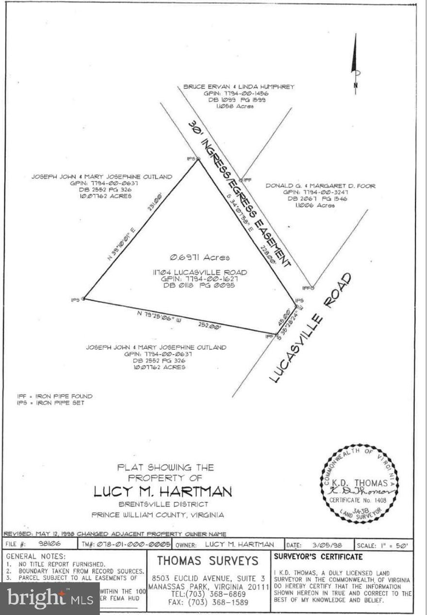 Nice building lot close to Old Town Manassas.  There is an existing house on the lot which is not livable, sold in "as-is" condition.  Value is in the land and is priced below county assessment.  Property is in close proximity to the Manassas Airport.