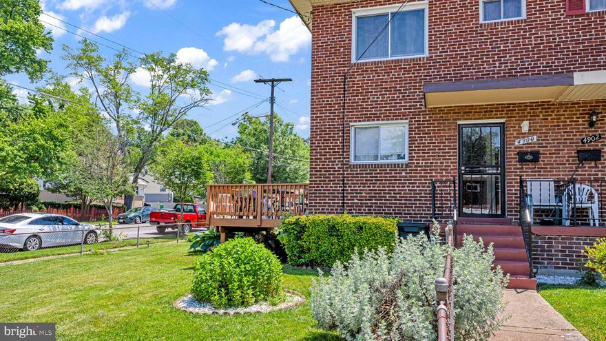 All brick, end unit, semi-detached townhome waiting for you to call home. The star of this property is the deck and yard. One of the largest yards in the neighborhood with a deck waiting for those morning coffee moments or creating memories during family events. Inside the kitchen has been updated with new cabinets and appliances. The main floor is open and the spaces flow together so the cook never misses the party! Upstairs the 3 bedrooms are perfect for getting a good night's sleep. The main bedroom can fit a queen bed. The smallest bedroom is perfect for a home office. The bathroom has been updated with a walk in shower with seating bench. In the basement is a half bath, laundry room and all kinds of storage space. The storage shed in the back yard conveys as well as the trampoline. To round out this property is an off street parking space. Shows well and being sold as is. Come see it today!