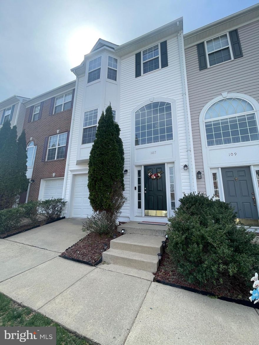 Beautiful, 3 Level, 3 Bedrooms, 2.5 Baths townhouse  with One car Garage, fully fenced back yard, walkout basement, Deck  off of the kitchen, New carpet, New Paint, Very clean and bright with specious bedrooms and a large Rec Room. Open floor plan.  Close to shops, I- 95, Road 1,  Military base Etc.....