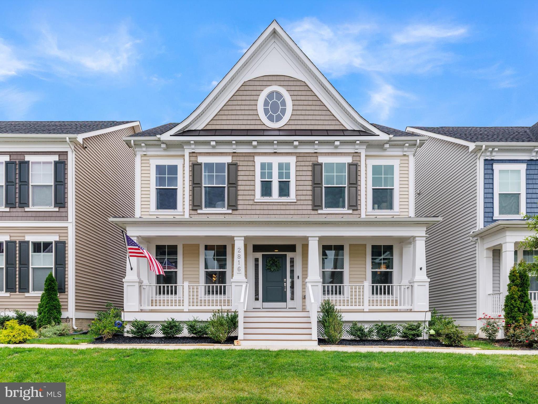 Welcome to this impeccable Severn Model by Michael Harris Homes, built in 2021 and thoughtfully designed with modern luxury, timeless charm, and countless upgrades. Perfectly situated in the sought-after Two Rivers Community, this home offers a lifestyle of elegance, convenience, and resort-style amenities. Step into a light-filled interior where soaring ceilings, hardwood floors, elegant moldings, designer fixtures, fresh paint, and custom built-ins create a refined backdrop for everyday living. The inviting foyer opens to formal living and dining rooms, while French doors lead to a private study with built-ins—ideal for working from home. At the heart of the home, the open-concept great room impresses with built-in speakers, a wall of windows, and a gas fireplace, seamlessly flowing into the chef’s gourmet kitchen. Here, you’ll find 42” white Craftsman cabinets, Quartz counters, an oversized island, stainless steel appliances, subway tile backsplash, a pantry, and stylish pendant lighting. The adjacent dining area, highlighted by a statement chandelier, opens to a private side paver patio—perfect for entertaining. The upper level is anchored by a luxurious primary suite featuring dual custom designed walk-in closets , a sitting area with gas fireplace, and a spa-inspired bath with soaking tub, glass-enclosed shower, dual vanities, and private water closet. Three additional spacious bedrooms, a full bath, and a large laundry room complete this level. The finished lower level offers a massive recreation room with gas fireplace, built-in speakers, recessed lighting, and plush carpeting, plus a guest suite with bedroom, full bath, and abundant storage/flex space. Additional highlights include a welcoming front porch, rear-entry two-car garage, private paver patio, drop zone, and a stylish powder room. Residents of Two Rivers enjoy resort-style living with access to a clubhouse, fitness center, indoor courts, outdoor pool, walking trails, playgrounds, and more. Ideally located between Washington, D.C., and Baltimore, this home provides both tranquility and convenience. Refined, spacious, and move-in ready—this home offers everything today’s buyer is searching for. Schedule your private showing today!