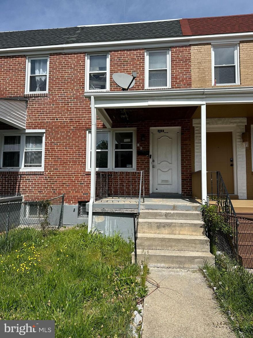 This two-story townhome with two bedrooms and one bath is situated in the Lucille Park Neighborhood. This home does need work and is priced accordingly. Bring your best ideas and make this your new project. There are many rehabs going on in the area, so buy this now. Sold As-Is, the seller will not make any repairs. Buyer to pay all the Transfer and Recording Taxes. The property is conveniently located near Druid Hill Park, which offers a variety of outdoor activities, including the Maryland Zoo at Baltimore. Within minutes to Pimlico Racecourse, Sinai Hospital, Clyburn Arboretum,
Reisterstown Road Plaza Shopping, Mondawmin Mall, and I-83/I-695. Please contact Listing Agent Peter Klebenow with questions/offers.