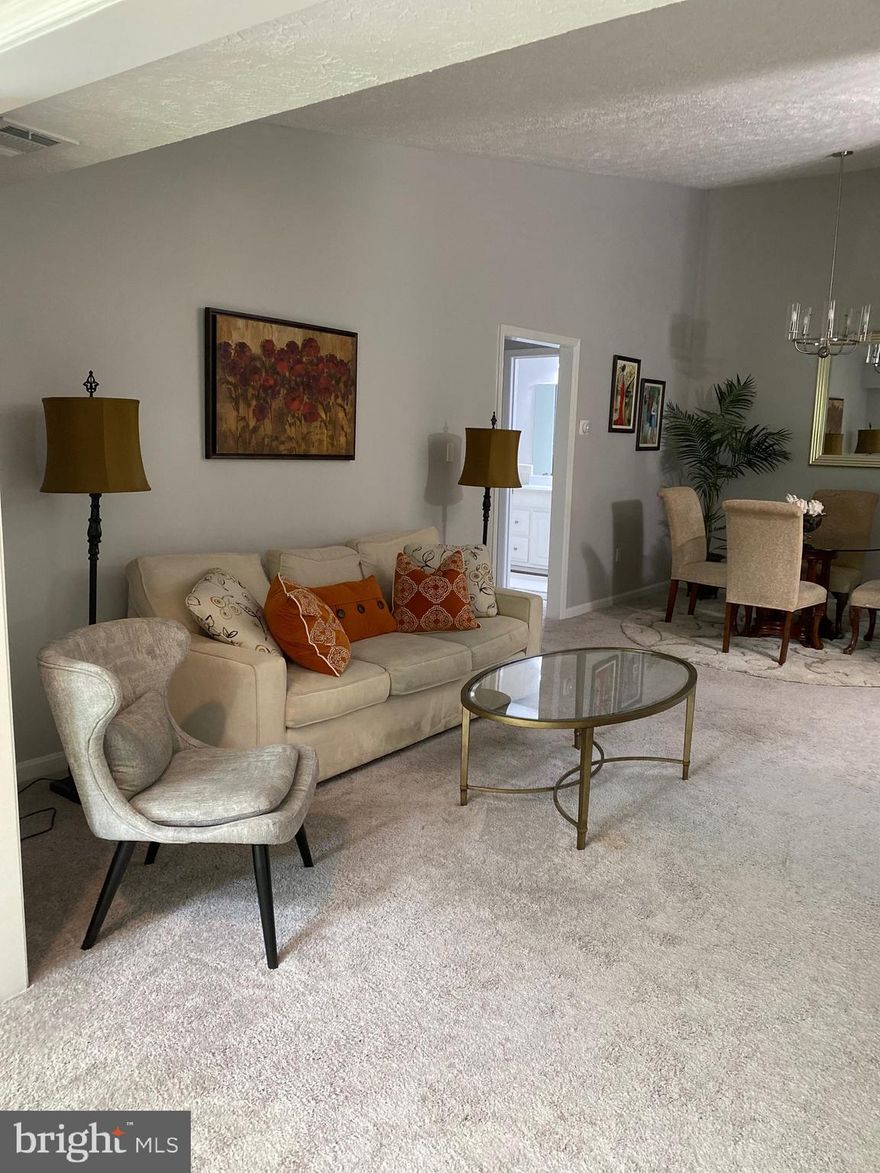 Exceptional opportunity to rent this furnished one bedroom penthouse in a treehouse setting.  There is nothing like a peaceful serenity setting to come home too after a long day of work.  Walk into a lower level foyer. then approach an upper level main living space, featuring a remodeled kitchen with stainless steel appliances  and deep farmers kitchen sink.  This home also, features a beautiful large bathroom with a deep soaking bathtub to relax in.  There is a full size washer and dryer, and a large walk in closet off of the 14 x16 bedroom.  Vaulted ceilings reach 15 feet high as well as a sun filled den overlooking the trees in a wooded area.  Wanting fresh air?  step out onto the Trex decking for more great views of the quiet woods.  Wildlife is incredible.
Don't miss this special unique unit in the town of Gaithersburg easy access to 270 and I200 as well as 495 minutes away.  Full disclosure Landlord is a licensed Real Estate Agent.
Rio is 3 miles away, Costco less than 1 mile as well as Aldi and Many shopping stores