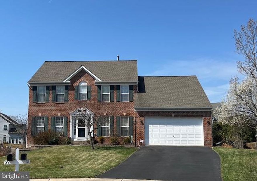 Welcome to your future Colonial home, tucked away at the end of a peaceful Cul-De-Sac! Featuring 4 spacious bedrooms and 3.5 bathrooms, this home offers ample living space for your family.  The partially finished basement provides additional room for entertaining, relaxation, or storage.  Step outside to your oversized backyard, perfect for family gatherings and cookouts, with a large composite deck and concrete patio.  Enjoy outdoor living at its best!  The location is unbeatable, with easy access to nearby shopping center, restaurants, library, and the natural beauty of Gunpowder State Park, all within walking distance.  Don’t miss the opportunity to make this home your own!