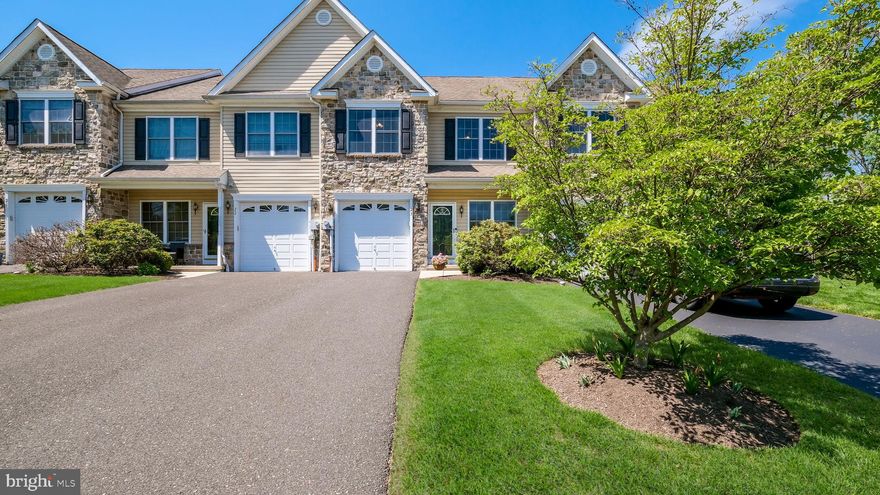 Spectacular two-story town home located in the desirable Woodspring Meadows community in Sellersville, Bucks County. This spacious home features new luxury vinyl plank flooring on the main level and a dramatic two-story family room, along with a bright living room and formal dining area. The modern eat-in kitchen is equipped with granite countertops, stainless steel appliances and sliding glass doors that lead to a rear deck—perfect for outdoor enjoyment. A convenient first-floor powder room completes the main level. 
Upstairs, you’ll find three bedrooms, two full bathrooms, a second-floor laundry area, and ample closet space throughout, including closet organizers. The home has been recently painted throughout, offering a fresh, move-in ready feel. Additional highlights include a full finished basement with a separate storage area, a one-car garage with additional driveway parking, a new HVAC system (2022), new water heater (2022), whole house humidifier (2022), new sump pump (2022) and a new garage door opener (2022). Ideally situated across from a grassy play area/courtyard, this home offers both comfort and a great location.