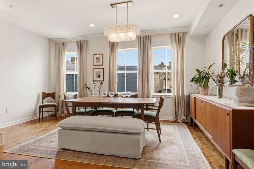 Welcome to this beautifully maintained 18-foot-wide townhome in the desirable Moyamensing Place community, offering the perfect blend of space, light, and modern city living. With 3 bedrooms, 2.5 bathrooms, a garage, private community driveway, and a stunning roof deck, this home delivers both comfort and convenience in a desirable South Philadelphia enclave.

The extra-wide footprint allows for exceptional natural light throughout and creates an expansive main living level with generous proportions rarely found in city homes. The open-concept layout seamlessly connects the living, dining, and kitchen areas, highlighted by high ceilings and an airy, inviting feel ideal for both everyday living and entertaining.

The entry level features a versatile first-floor flex room — perfect for a home office, gym, guest space, or den — along with access to the garage, complete with a durable epoxied floor for a clean, polished finish.

Upstairs, well-appointed bedrooms provide comfortable retreats, while thoughtful updates such as modern interior doors enhance the home’s contemporary aesthetic. The private roof deck offers the ultimate outdoor escape — ideal for relaxing, entertaining, or enjoying skyline views.

Located within a gated community driveway setting, Moyamensing Place offers privacy and ease while keeping you close to neighborhood favorites, dining, shopping, and Center City access.

A rare opportunity to own a spacious, light-filled home with parking, outdoor space, and modern upgrades in the heart of South Philadelphia.