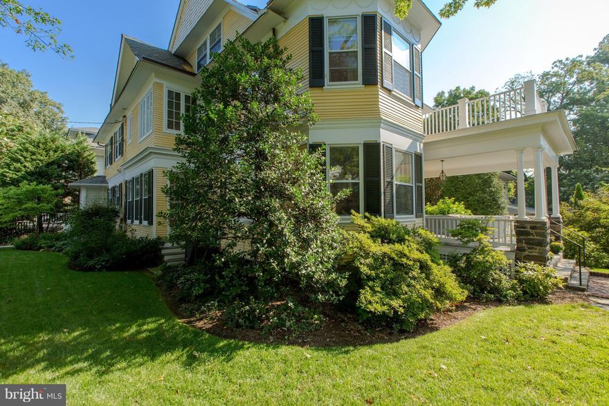 Quintessential Cleveland Park on prime corner lot is one of earliest houses in Cleveland Park. Wonderful porches, high ceilings, good light, beautifully landscaped gardens. Fabulous spacious cook's kitchen connects through folding glass doors to a 'convertible' porch which can be screened or glassed. 4/5 BR, 3 BA on 2nd Floor; 2BR,1Ba on 3rd Floor. By Appointment.