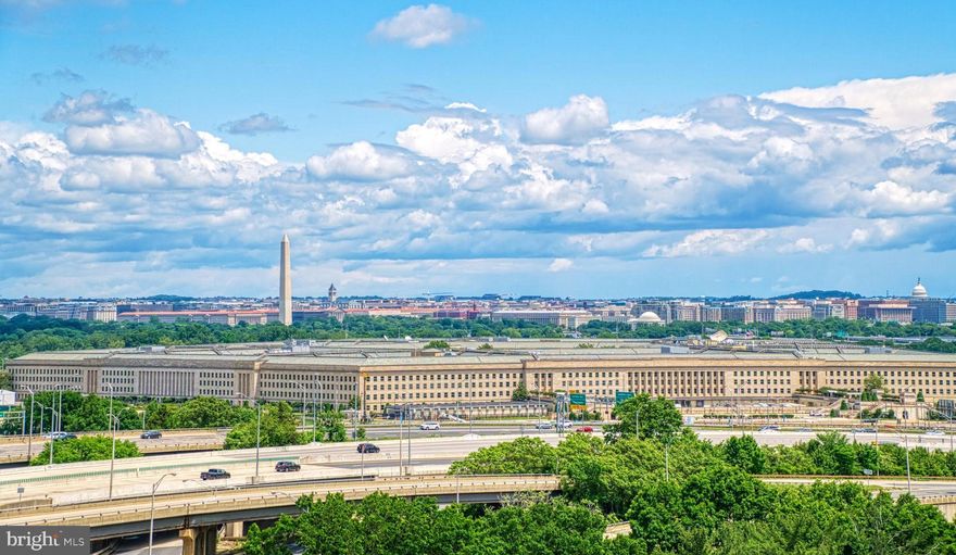 Incredible, Very Rarely available Corner Unit in the Representative with Monument Views.  This beautiful unit has 3 Bedrooms and 3.5 Baths has over 2500 sq ft of living space.  Each Bedroom has an En-suite Bath!  The Great Room offers a wrap around Balcony that overlooks the Airforce Memorial, Arlington Cemetery, The Pentagon, The National Cathedral, The Jefferson Memorial, The Lincoln Memorial,  The Kennedy Center, The Washington Monument and more!  2 Deeded Parking Spaces and 2 Huge Separate storage spaces convey. The Representative is a Luxury Amenity Rich Building, with 24 hr Concierge, Newly Renovated Fitness Center, Party Room, Gorgeous Outdoor Pool, Marble Clad Lobby with Chandeliers, and Loads of Community Activities.  Located just steps from Pentagon City, Metro Blue Line, I395, Amazon HQ, Pentagon, Potomac Yard and National Airport.