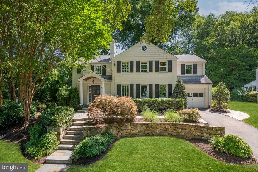 6205 Cromwell has a lovely elevated street presence and a floor plan that makes it perfect for any family configuration and ideal for entertaining.  The rooms are spacious  and sunny, with abundant built-ins, large windows and multiple sets of French doors to a covered outdoor dining area.  The main level has a bright sitting room, an attractive living room,  generous family room with a wall of windows overlooking the side garden, a dining room with built-in corner cupboard and an open office area and powder room.  Stretching across the rear is the kitchen and a lovely sunroom, both overlooking the garden.  Upstairs are five bedrooms and four baths, including a terrific owners' suite addition with two walk-in closets and a stylish bath.  The home also features a finished lower level with a full bath and lots of storage, and a spacious one-car garage.  The rear garden is lovely, with a slate terrace and an upper play area.  This home represents a terrific opportunity for any buyer looking in this coveted and convenient location.