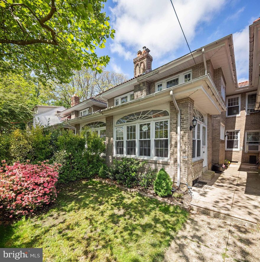 This 4 bedroom, 1.5 bath home with garage parking sits on a prime tree-lined block in West Mount Airy. A front yard welcomes you home, where you'll discover classic features like inlaid hardwood floors and beautiful woodwork. The spacious living room boasts a brick fireplace with gas insert. At the front of the home sits an enclosed sun porch with a separate entrance, offering a serene bonus space bathed in natural light. The spacious dining room leads to an updated, sunny eat-in kitchen equipped with an island and ample cabinetry. A rear deck is the perfect spot for morning coffee or outdoor dining while a powder room completes the first floor. Upstairs, you'll find four bedrooms, including the sunny front primary bedroom, three additional bedrooms and a spacious hallway bathroom. The first floor boasts central air, while upstairs uses window uses in summertime. The home is equipped with solar panels that have been paid off,  so you will benefit by ultra low electric bills while helping the environment. The home includes a full basement providing additional storage, laundry, and high ceilings, with the potential for finishing by the next owner.  An attached garage opens into the alley behind the home for easy off-street parking. Just a short walk to the Weavers Way Co-op, Carpenters Woods, High Point Coffee Shop, Mt. Airy Coffee Shop, Tiffin, the train station, and just a few minute drive to the trails of the Wissahickon and the the businesses on Germantown Avenue in Mt. Airy and Chestnut Hill.  Schedule your showing today and become a part of this wonderful, welcoming community!
