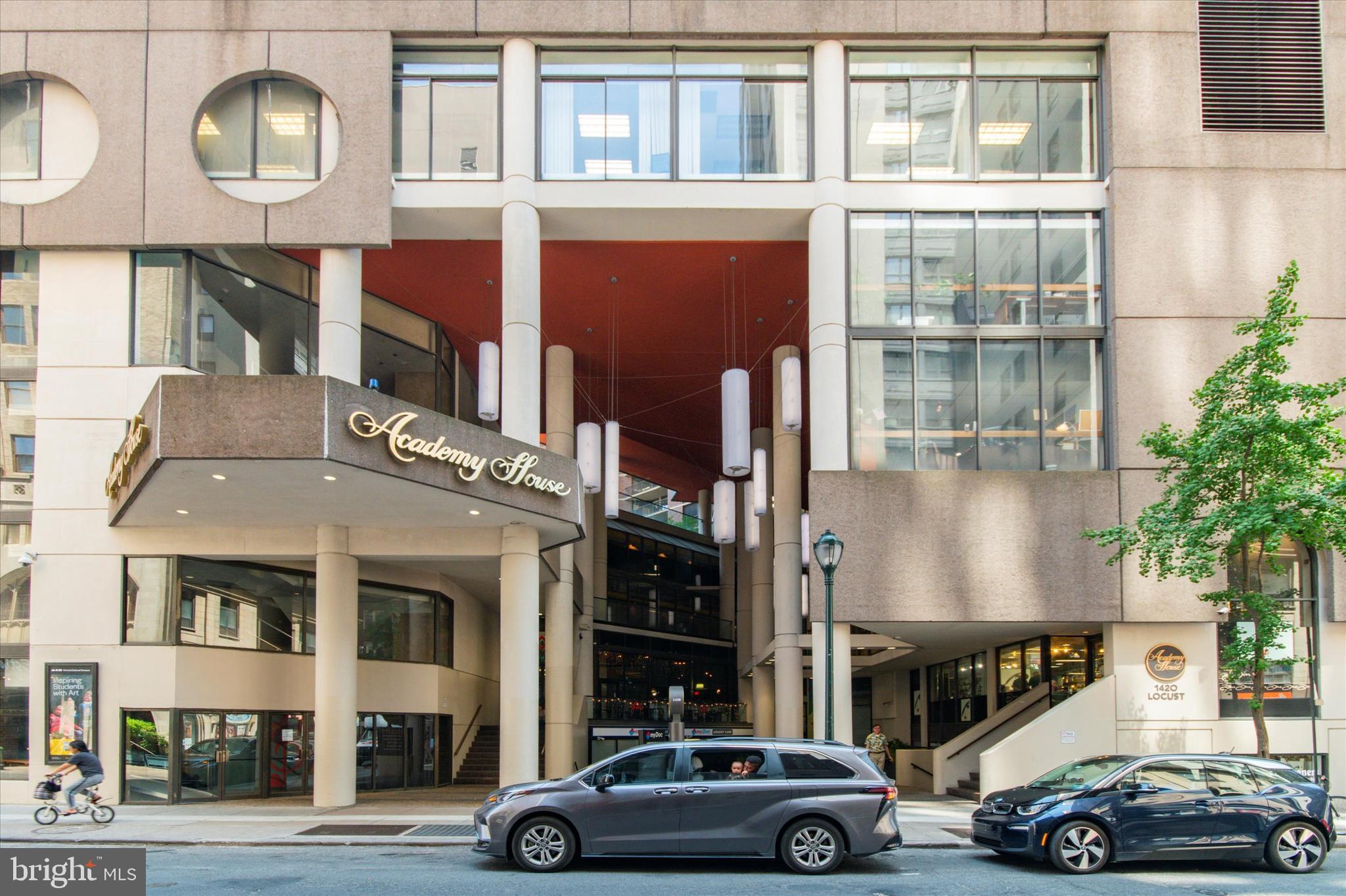 Enjoy city living in this spacious 1 bedroom, 1 bath corner unit on the 13th floor of the highly sought after Academy House. This bright condo features hardwood flooring throughout, a white kitchen, open plan dining and living room, airy bedroom and a bathroom with a stacked washer and dryer for added convenience. A full length balcony offers the perfect spot to relax and enjoy warm summer nights. Academy House offers a full suite of amenities, including a 24 hour doorman, modern lobby, conference room, fitness center, indoor pool and a beautifully landscaped courtyard. Valet parking is available for an additional fee and the building is cat friendly. Best of all, the condo fee covers all utilities, cable included. Located in the heart of Center City, you’ll be just steps from Philadelphia’s top restaurants, theaters, parks and shopping. Don’t miss this opportunity to live in one of the city’s most desirable buildings. Open House Saturday June 14th 11am-1pm. Please check in with the front desk upon arrival, agent will come and get you.