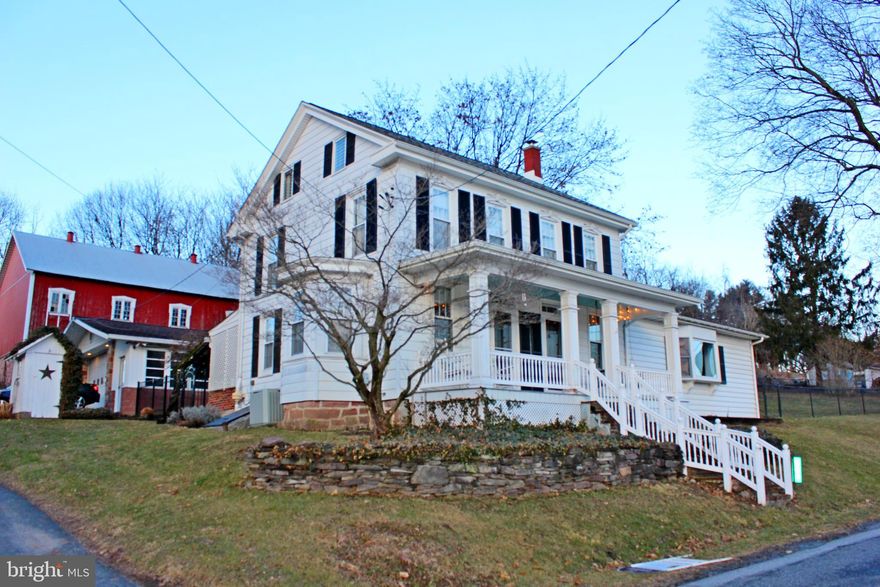 Delightful Country Living in this Fenced In Half Acre 1940's Farm House. Spacious Family Room with Picturesque Bay Window Overseeing Farmland and Mountain View, Gas Fireplace Backed by Brick Wall. Original Wood Floors in Living Room and Bumped Out Dining Area. Workable Open Kitchen Space. First Floor Office /Play / Bonus Room Along with Laundry Room With Door Leading to Out Back. Second Floor Boasts Large Bathroom Along With 3 Bedrooms.  Attic is Finished with 4th Bedroom.  Oversized Detached Garage with 220 Electric & Extra Stone Parking Along With Newer Fencing Out Back.  Roof, Gutters, Well Pump. Electric Box, Furnace & Tanks, Chimney Liner, Water Heater, Water Softener All Replaced in Last 10 Years. 3 Minutes to Middle Creek for Hiking or Bird Watching.