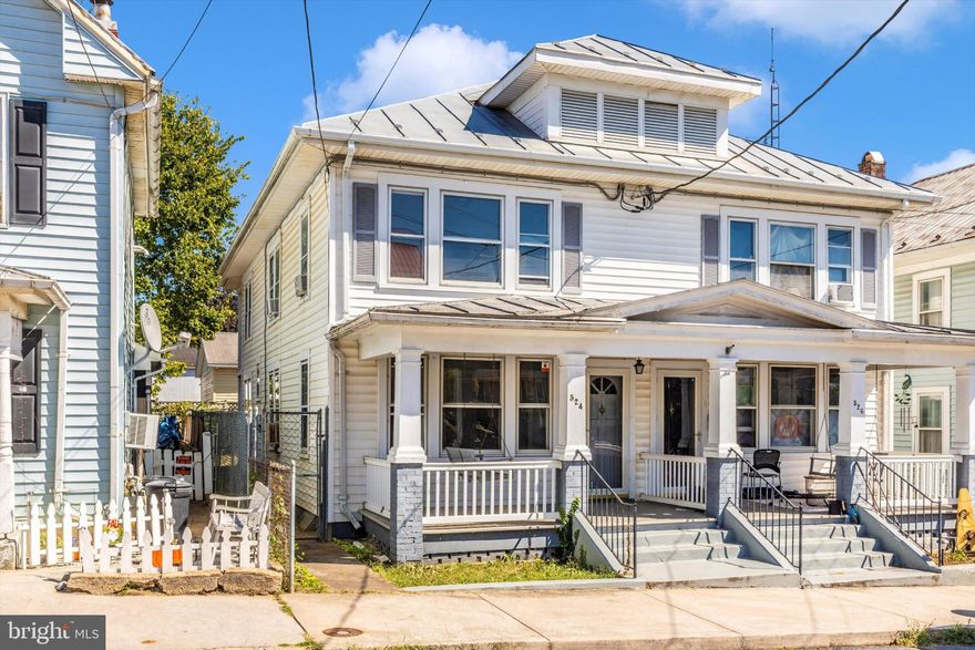 Attention Home Owners & Investors. 524 W Virginia Ave offers a rare chance to own a piece of Martinsburg’s history with all the modern conveniences you need. With its updated interiors, traditional floor plan, historic charm, and in a great location, this duplex is perfect for a your primary resident, or as an investment opportunity. This charming 3-bedroom, 2-bathroom colonial duplex (left-side unit) is full of features. Step inside to find beautifully refinished hardwood floors and a classic layout that feels like home. With classic vinyl siding and a durable metal roof, this duplex is full of charm. You can even unwind on the front porch with a swing or enjoy the balcony for a quiet evening. This home also features a fenced backyard, and direct access to the sidewalk. Schedule your showing today!