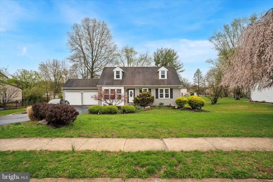Welcome home! This delightful Cape Cod home offers comfort, character, and a fantastic location. Step inside to a sun-filled living room with gleaming hardwood floors, elegant crown molding, and oversized windows that bring in tons of natural light. The eat-in kitchen features a stainless steel modern refrigerator with touchscreen, wood cabinetry, wainscoting, a ceiling fan, and sliding glass doors that open to the backyard patio, perfect for everyday dining or entertaining. Just off the kitchen, a dedicated laundry room adds convenience. The main floor includes two spacious bedrooms with ceiling fans and a full bath with sliding glass doors. Upstairs, you'll find two additional bedrooms with vaulted ceilings, cozy carpet, and another full bath with a tub/shower combo—ideal for guests or a growing household. The full unfinished basement offers ample storage or future potential. Enjoy the private backyard with a concrete patio and storage shed, plus the convenience of a two-car attached garage. Energy-efficient features include double-pane insulated windows, central air, forced air heating, and solar panels to help keep utility costs low. Located just a short drive from Valley Forge National Park, Pickering Valley Golf Club, and nearby trails, creeks, and Rt 422—this home combines charm, function, and a great lifestyle location. Stop by for a tour and make this house your home!