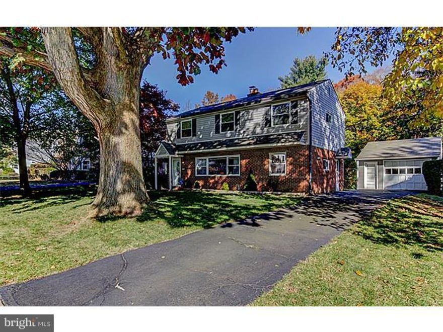 Charming Colonial Home, Ideally Located In The Highly Desirable Glenside Gardens, Within the Award Winning Abington School District. Main floor Has Been Renovated To Feature An Open Living Concept. Updated Kitchen With Stainless Steel Appliances, Fabulous Island Work Space. Kitchen Opens Into Bright Dining Area with Hardwood Flooring and Great Family Room with Fireplace and Hard Wood Flooring. Brand New Powder Room and Laundry With New Tile Flooring. Upstairs There Is A Generous Master Bedroom Plus Two Great Bedrooms All With Hard Wood Flooring and Brand New Full Bathroom. Backyard Has Newly Created Patio Constructed Of Beautiful Pavers Overlooking Gorgeous Large Yard Which Backs Up To The Baederwood Park. Additionally There is The Fabulous Detached 1.5 Car Garage.   This Home Is Truly In Move In Condition