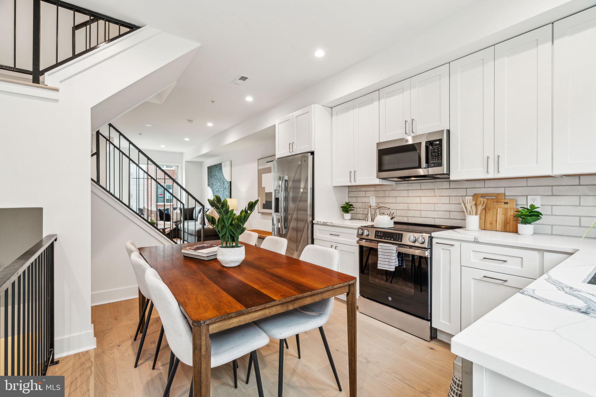 Introducing 1407 S. Napa Street! This impressive new construction home features an oversized rear entry garage, tax abatement, and stunning roof deck views of Center City Philadelphia.
Enter to a spacious main level with ample living space that flows seamlessly around a central stairwell into oversized kitchen with rear patio. Upgraded finishes in kitchen include white shaker cabinet, quartz countertops, stainless appliances, and stylish subway tile. On the second floor, two spacious bedrooms are split by a large full bathroom with shower/tub and double vanity. Oversized windows at the front and back of the home afford an eastern and western exposure for morning and evening light.
Primary bedroom suite on the third floor is highlighted by an oversized bath with walk-in shower, soaking tub, and double vanity. Oversized walk-in closet in the primary bedroom with plenty of room for a king sized bed. Wet bar off primary suite, perfect for coffee or adult beverage, and convenient to the roof deck.
Of course, on the basement level, you'll find an oversized, rear entry garage with side entry door. Half-bath and storage closet as well.
Convenient to Center City Philadelphia, Penn/CHOP hospitals in University City, and I-76. One year builder's warranty. Schedule your private showing today!