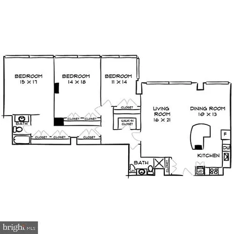 1815 John F Kennedy Boulevard Unit 3B-1010, Philadelphia, PA MLS: PAPH2367890