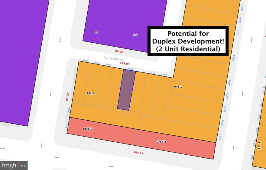 POTENTIAL DUPLEX!  This LOT IS ZONED RM-1 and according to Atlas 730 Square Feet!!  720 Square Feet or more is required for a Duplex.   Bring your offers fast, this one won't last long!