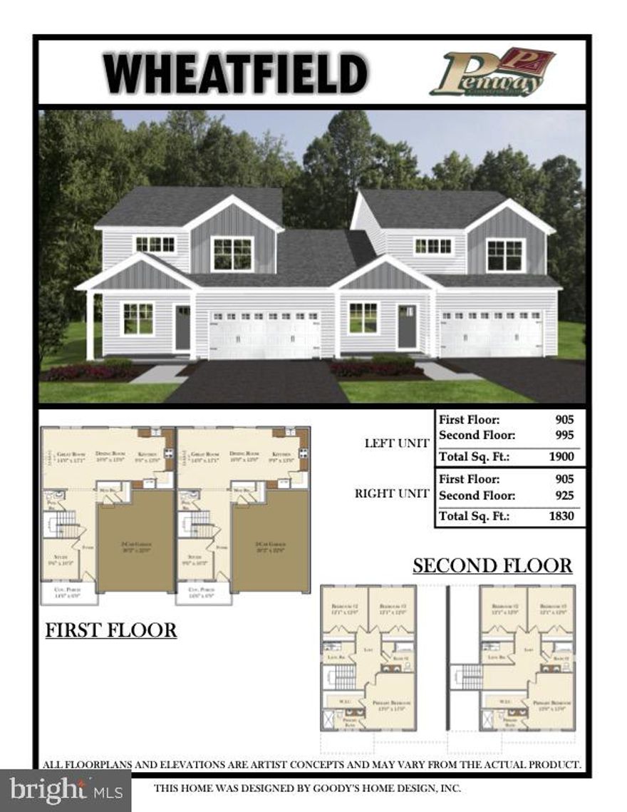 New Phase of StoneyBrook Development in Elizabethtown! Discover easy, maintenance-free living in this exciting new phase of the StoneyBrook community, featuring 44 beautifully designed duplex homes. TO BE BUILT. The Wheatfield floor plan offers 3 bedrooms, 2-1/2 bath with an open-concept main level including a spacious kitchen with 42-inch cabinets, granite countertops, tile backsplash,  a large island, and a pantry, flowing seamlessly into the dining area and family room—perfect for entertaining and a first floor study. LVP throughout first floor.  On the second floor you will find a spacious primary bedroom with a large walk-in closet,  an en-suite bath featuring a 5-foot tile-surround walk-in shower, and a double bowl vanity.  There are 2 additional generously sized bedrooms, a full bath and a convenient laundry room.  Enjoy scenic views from your rear patio or deck and take advantage of the neighborhood’s extensive paved walking trails. Snow removal and lawn care are handled by the HOA, allowing you to relax and enjoy your new home. Property taxes will be calculated once home is assessed.