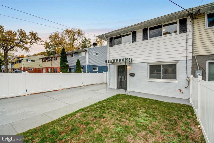 Welcome to this updated semi-detached townhouse with no HOA fees. Property features 3 Bedrooms and 2/1 Baths, 2 level screen porch,  2 car driveway,  fenced in backyard. As you walked in you will noticed the sparkling new tile flooring throughout the main level, it also features new laminate flooring in the upstairs level,  a spacious Living area, Formal Dining Area and Fully renovated Kitchen, Granite countertop, a spacious  island, Stainless steel appliances and washer & dryer. The Master bedroom comes with a beautifully renovated master bath - perfect for the owner suite and offers two additional guest bedrooms on upper level. The Driveway carries two car parking spaces, . Great location - Close to public transportation, nearby shopping areas, Schools, restaurants and 5 minutes drive to Landover Metro and minutes away to Rt 50, 495, 202. Easy to commute Downtown DC, MD, VA.