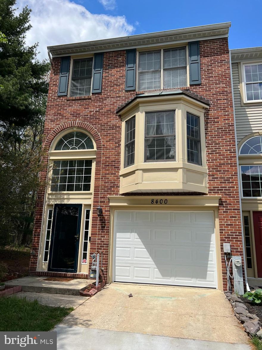 End unit Townhome now available in Russett Community. This beautiful Brick Front, 3 Level, One car attached garage  has a suburb feel yet close to your most important activities, shopping, restaurants, bus stop, schools and several entertainment locations . With mins to Rt 295, 495, fort Meade & NSA. Your move is just in time before the holidays. The main foyer boasts a wide area on ceramic tiles and access to your garage . The  family room also has a door to connects to the back yard . The Upper level has your main living room with bay and multiple windows that brings lot of natural lighting . Enjoy a well cooked dinner in large kitchen with eat in space and sliding glass door leads to your newer deck .
The upper level has the Primary bedroom with vaulted ceiling, walk in closet . The primary bathroom has skylight ,soak in tub and shower . The other two bedrooms are spacious s well .