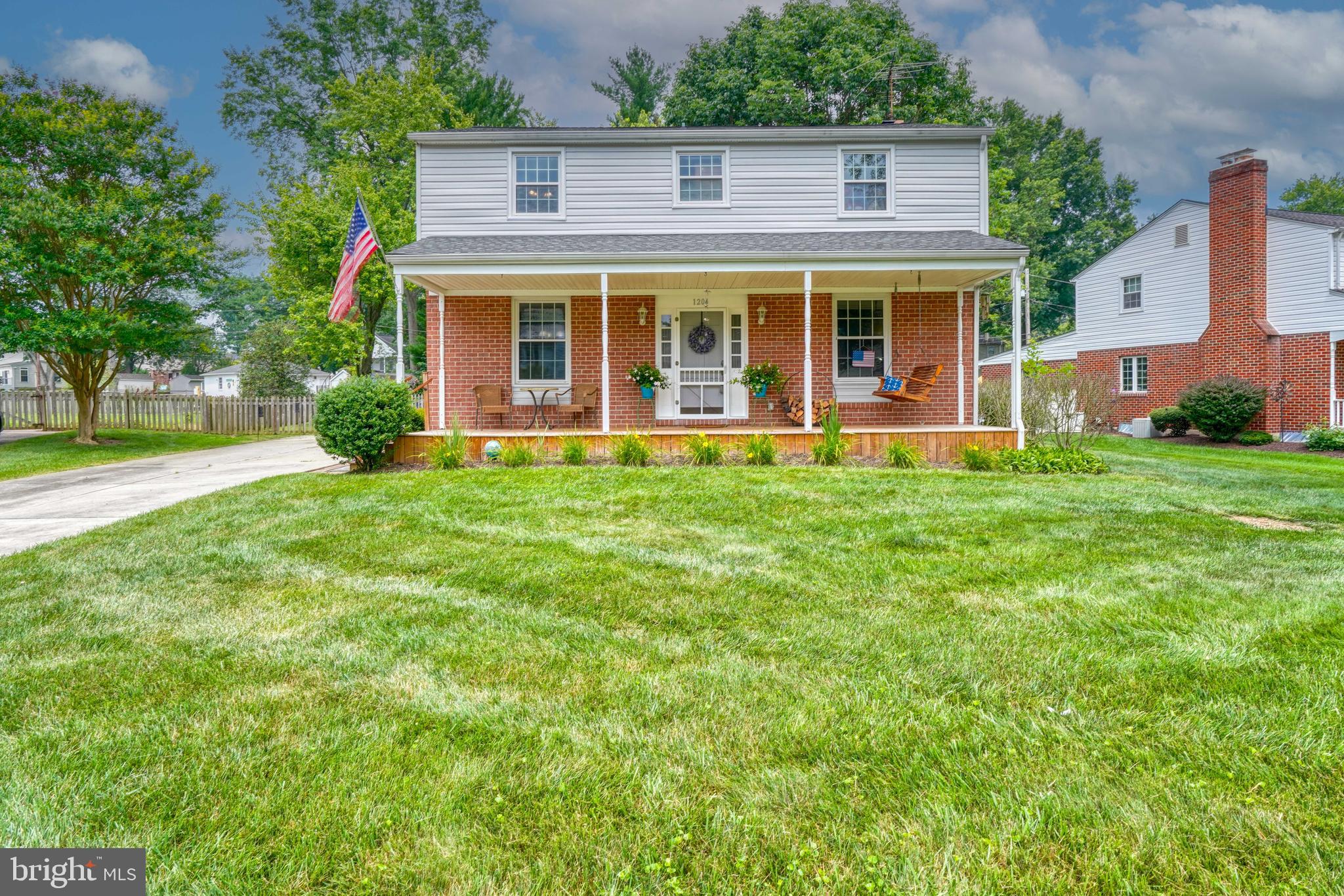 With rich finishes, a prime location & outstanding outdoor spaces...1204 Marywood Court is a quintessential Marywood charmer! Nestled in the back corner of the cul de sac, this one has it all! One of the more unique & few colonials with this fun & fresh layout, the house feels more like a home from the minute you arrive. Enjoy morning coffee or afternoon tea on the front porch swing overlooking the lush front yard. Once inside, you will notice the original hardwood floors & separate living & dining areas which are just what is needed for hosting & entertaining. The updated, gourmet kitchen is gorgeous & functional & complete with granite counters, lush cabinetry & a cute and cozy coffee nook. The main level family room has delightful built ins, a beautiful brick fireplace mantle/hearth & for ultra convenience, a powder room that finishes off the space. Upstairs, there are 4 ample sized bedrooms all with tons of natural light & great closets, a full updated hall bath & another full, updated bath in the main bedroom...because, let's face it, you deserve your own bath!!! The completely finished lower level continues to impress & offers a perfect area for a gym, recreation space, movie night, game night, sports Sunday...you name it! There is also an additional space which could be used for an extra sleeping area, zoom room, office, craft room, workshop, man cave, she shed... the sky is the limit! A spacious laundry/utility area finishes off the space. And you could always turn that into a workshop for the handy person in the family! There is a convenient walk out basement door & an enclosed sunroom off the back of the main level which overlooks the rear yard. The outdoor space is truly more like a park or field & you will not be disappointed! It's even fenced in! Plenty of room to expand, build (no HOA here!) or just enjoy the outdoor space exactly as it is now! Come get what you deserve!