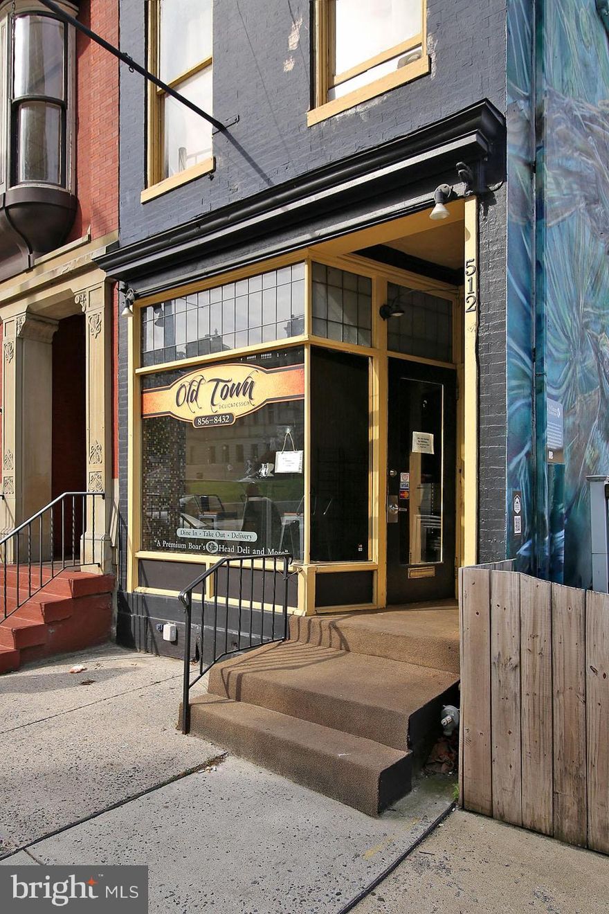 Prime mixed-use property in Downtown Harrisburg, directly across from the Capitol Complex. The first floor is currently a turn-key delicatessen with full kitchen equipment and established customer base—ready to continue or reimagine.

Upstairs features a two-story, 1-bedroom apartment, ideal for owner-occupancy or rental income. A striking mural by artist Emily Ding adds unique curb appeal and ties the property to the city’s vibrant arts scene.

High visibility, steady foot traffic, and endless potential make this a standout investment or business opportunity in the heart of the city.